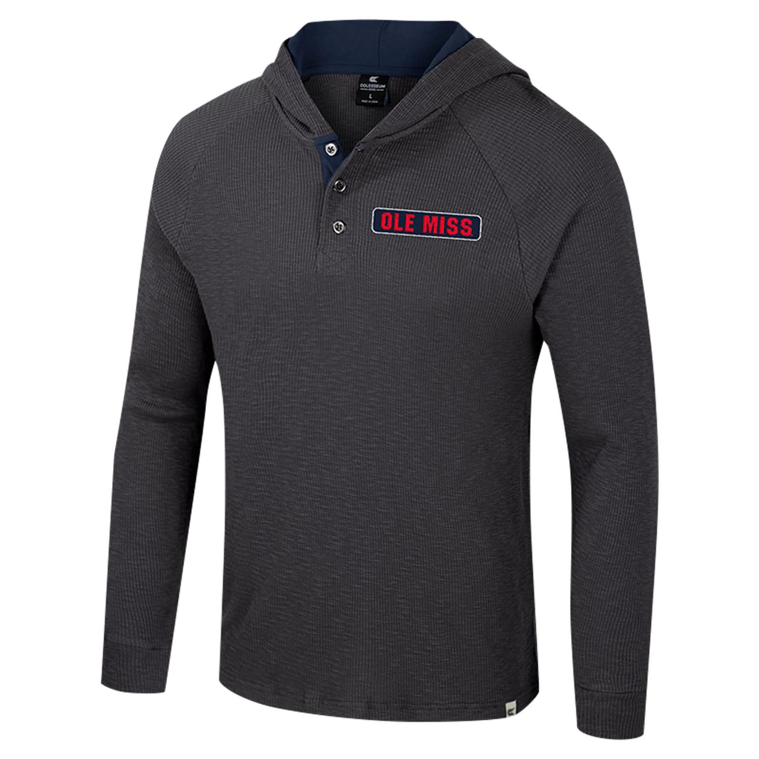 Colosseum Ole Miss Rebels Dujour Ralgan Long Sleeve Henley Hoodie T-Shirt - view number 2