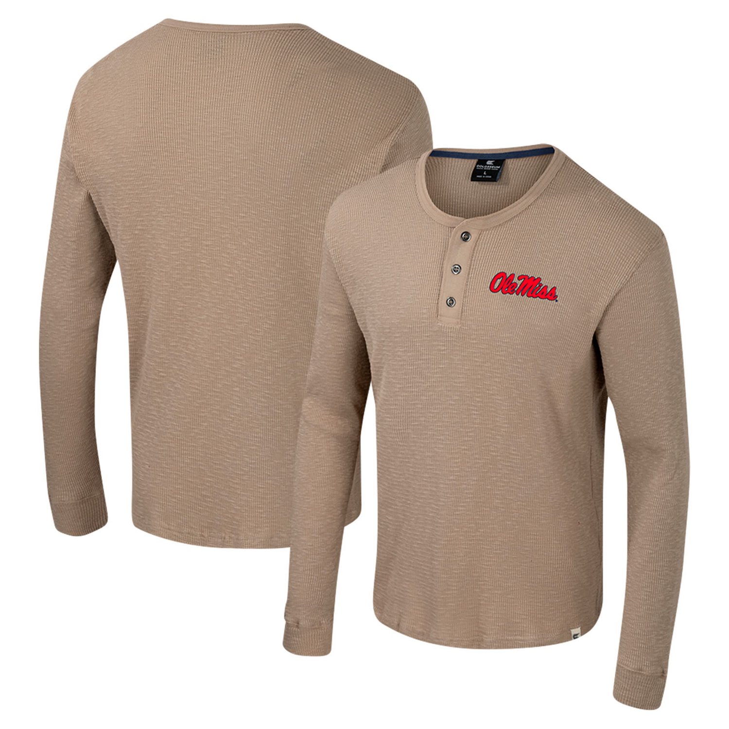 Colosseum Ole Miss Rebels Great Outdoors Henley Long Sleeve Shirt