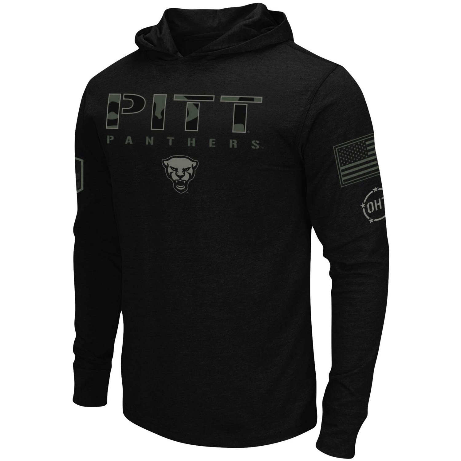 Colosseum Pitt Panthers OHT Military Appreciation Hoodie Long Sleeve T-Shirt - view number 2