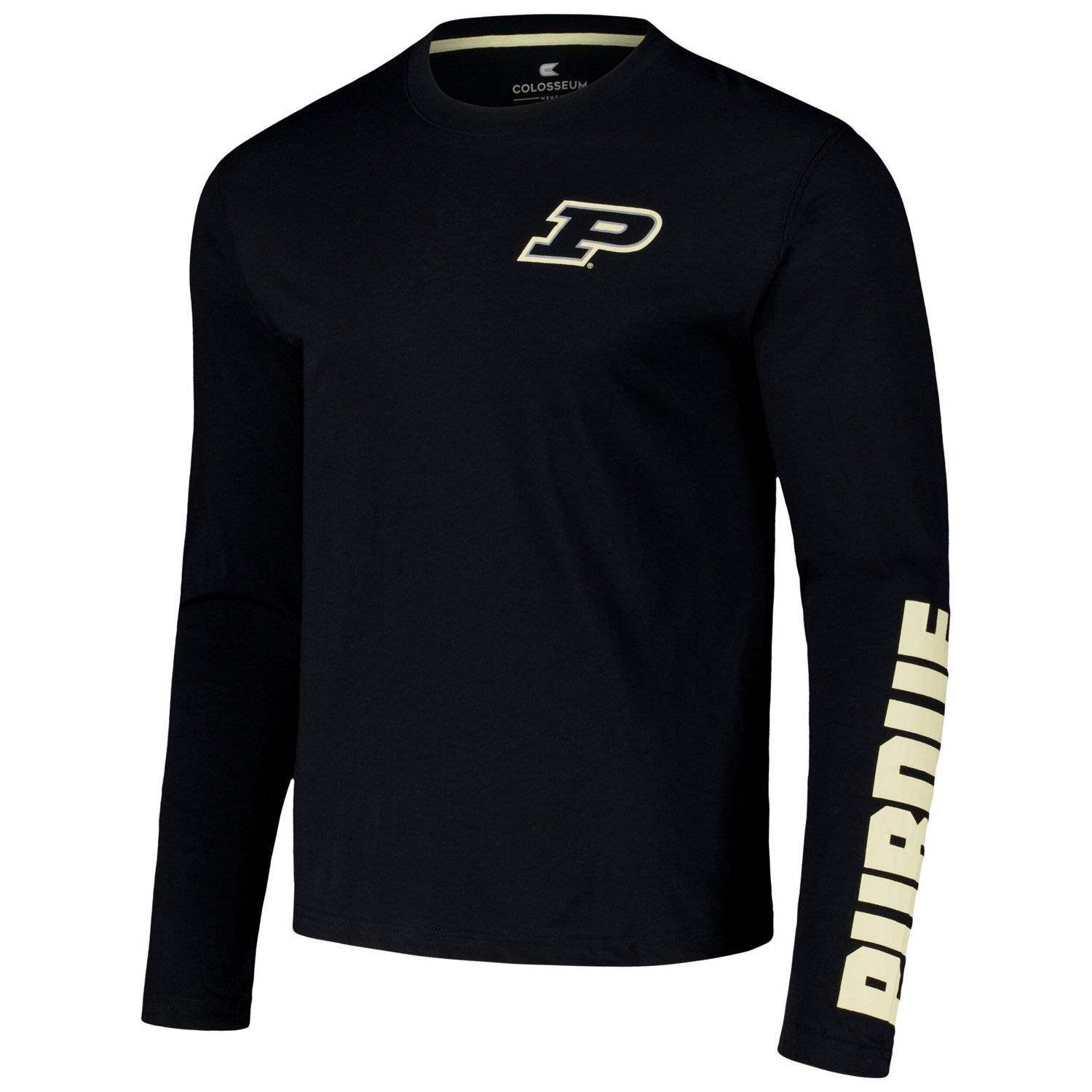 Colosseum Purdue Boilermakers Logo Lockup 3-Hit Active Blend Long Sleeve T-Shirt - view number 2