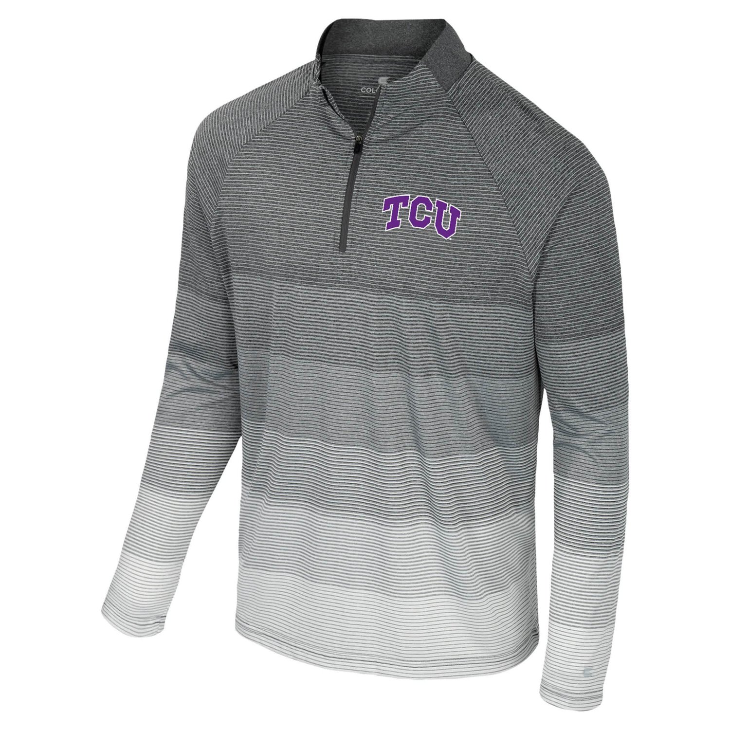 Colosseum TCU Horned Frogs AI Striped Mesh Quarter-Zip Raglan Windshirt                                                          - view number 2