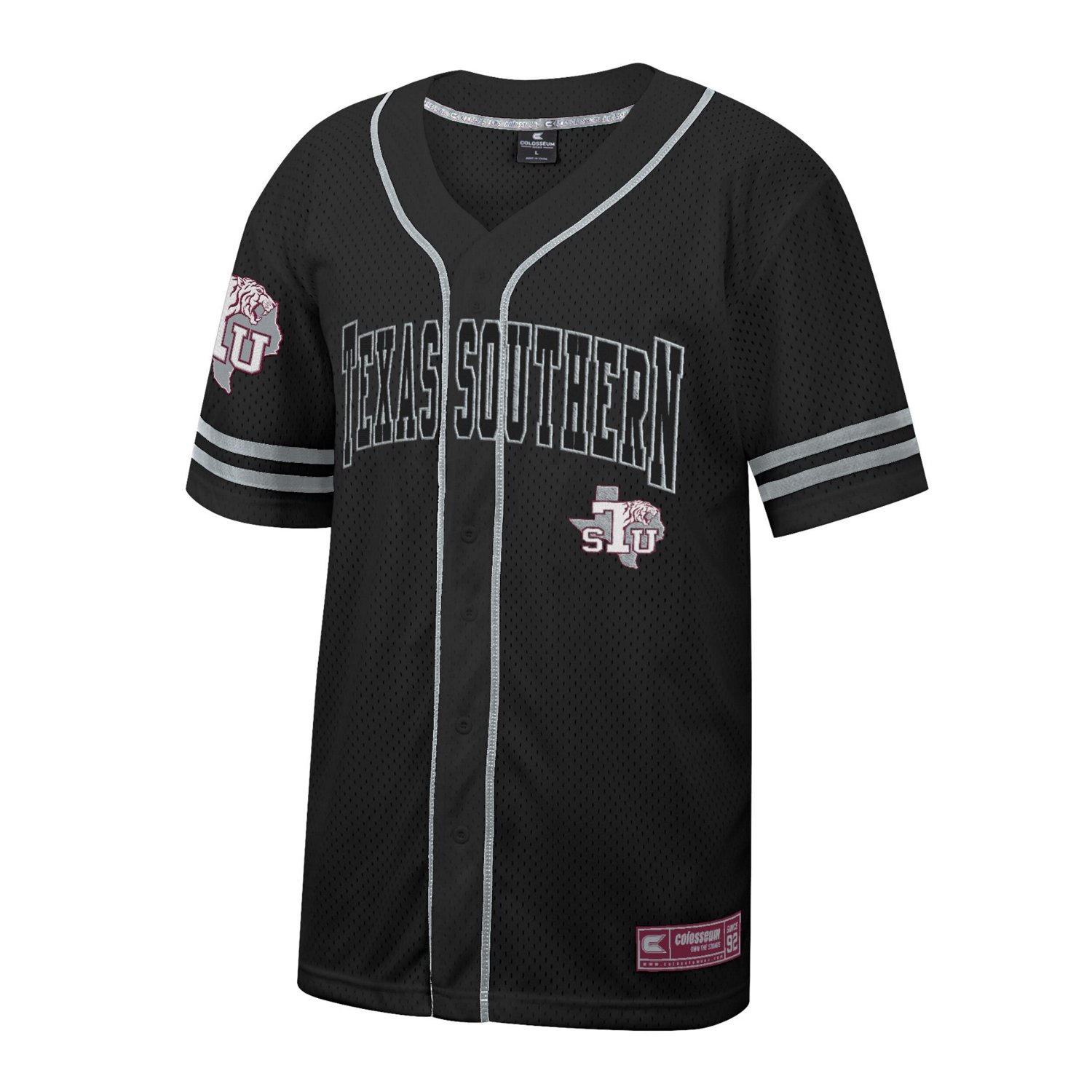 Colosseum Texas Southern Tigers Free Spirited Mesh Button-Up Baseball Jersey - view number 2