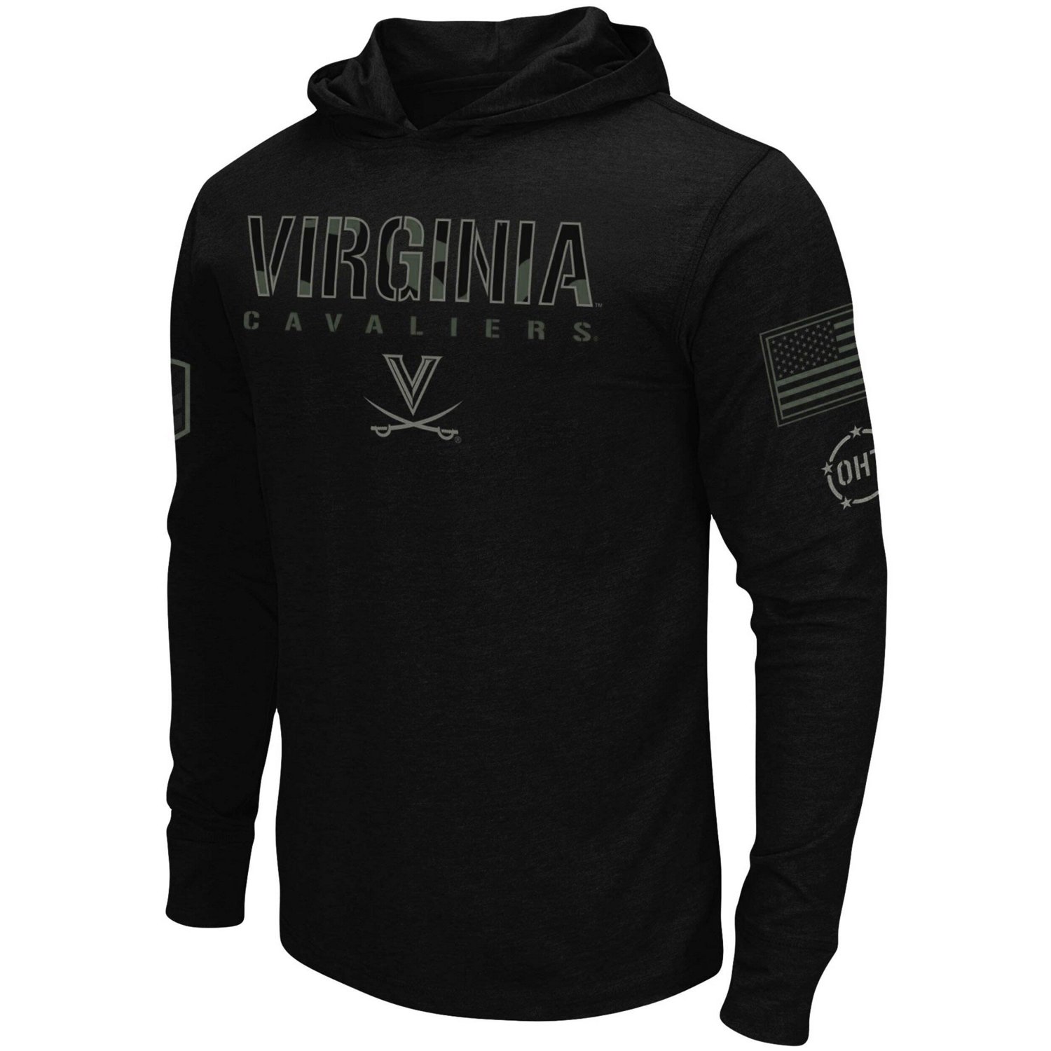 Colosseum Virginia Cavaliers OHT Military Appreciation Hoodie Long Sleeve T-Shirt - view number 2