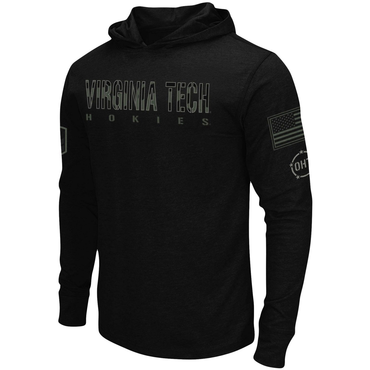 Colosseum Virginia Tech Hokies OHT Military Appreciation Hoodie Long Sleeve T-Shirt - view number 2