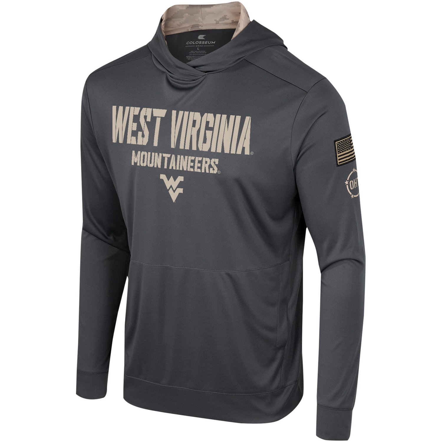 Colosseum West Virginia Mountaineers OHT Military Appreciation Long Sleeve Hoodie T-Shirt                                        - view number 2