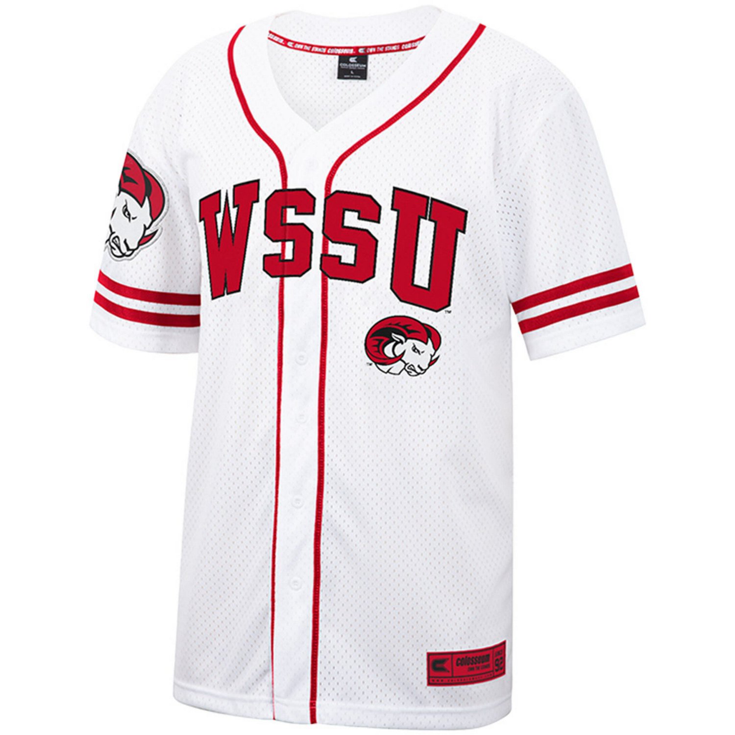 Colosseum Winston-Salem State Rams Free Spirited Mesh Button-Up Baseball Jersey - view number 2