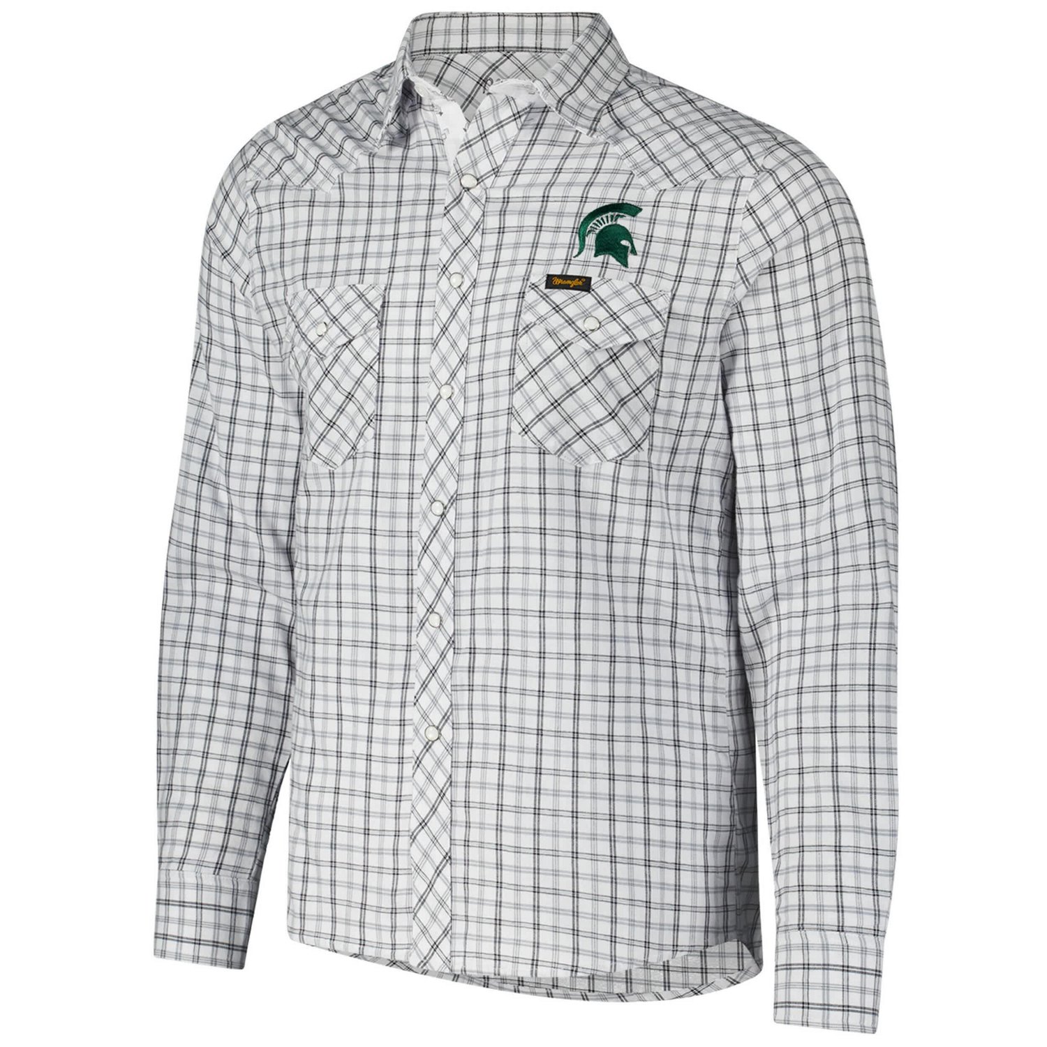 Colosseum x Wrangler Michigan State Spartans Plaid Window Pane Long Sleeve Full-Snap Shirt - view number 2