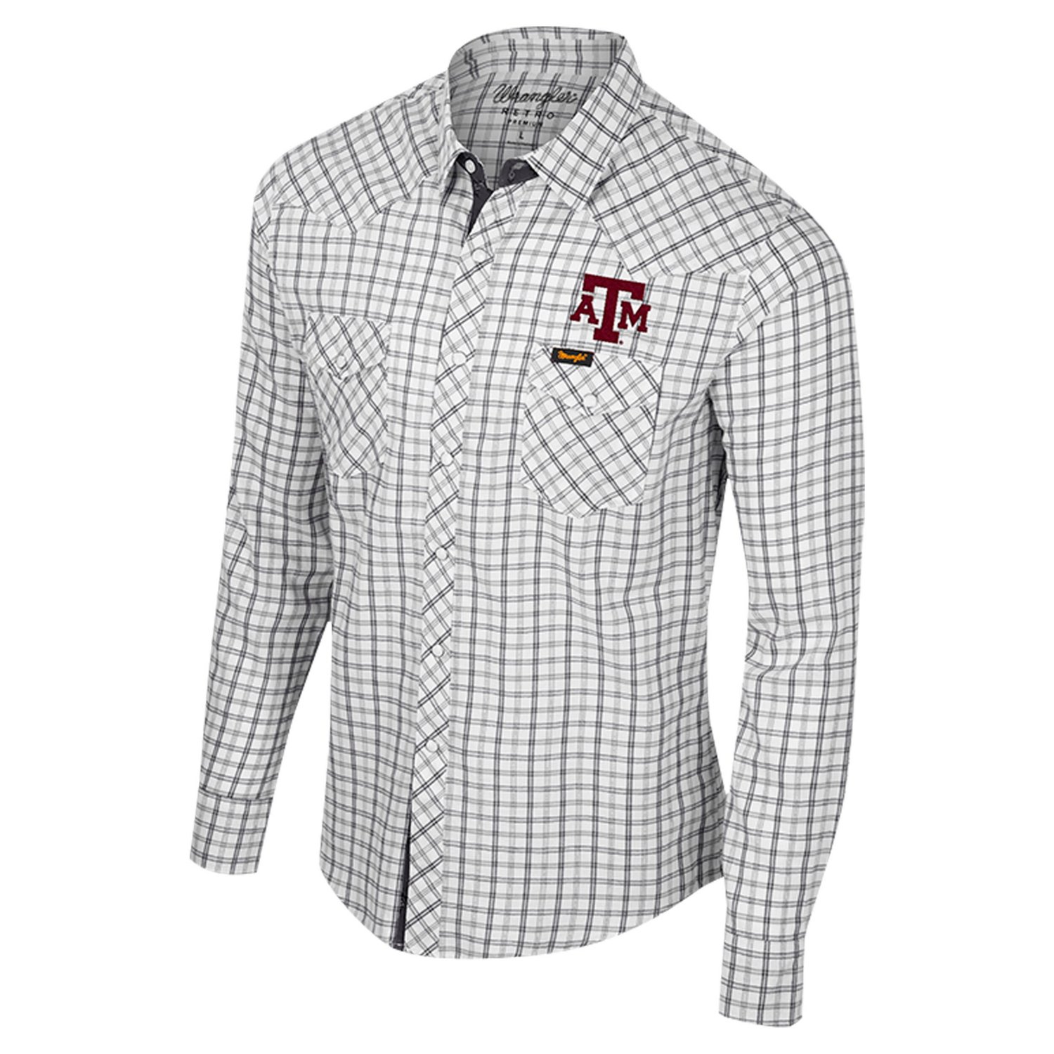 Colosseum x Wrangler Texas AM Aggies Plaid Window Pane Long Sleeve Full-Snap Shirt - view number 2