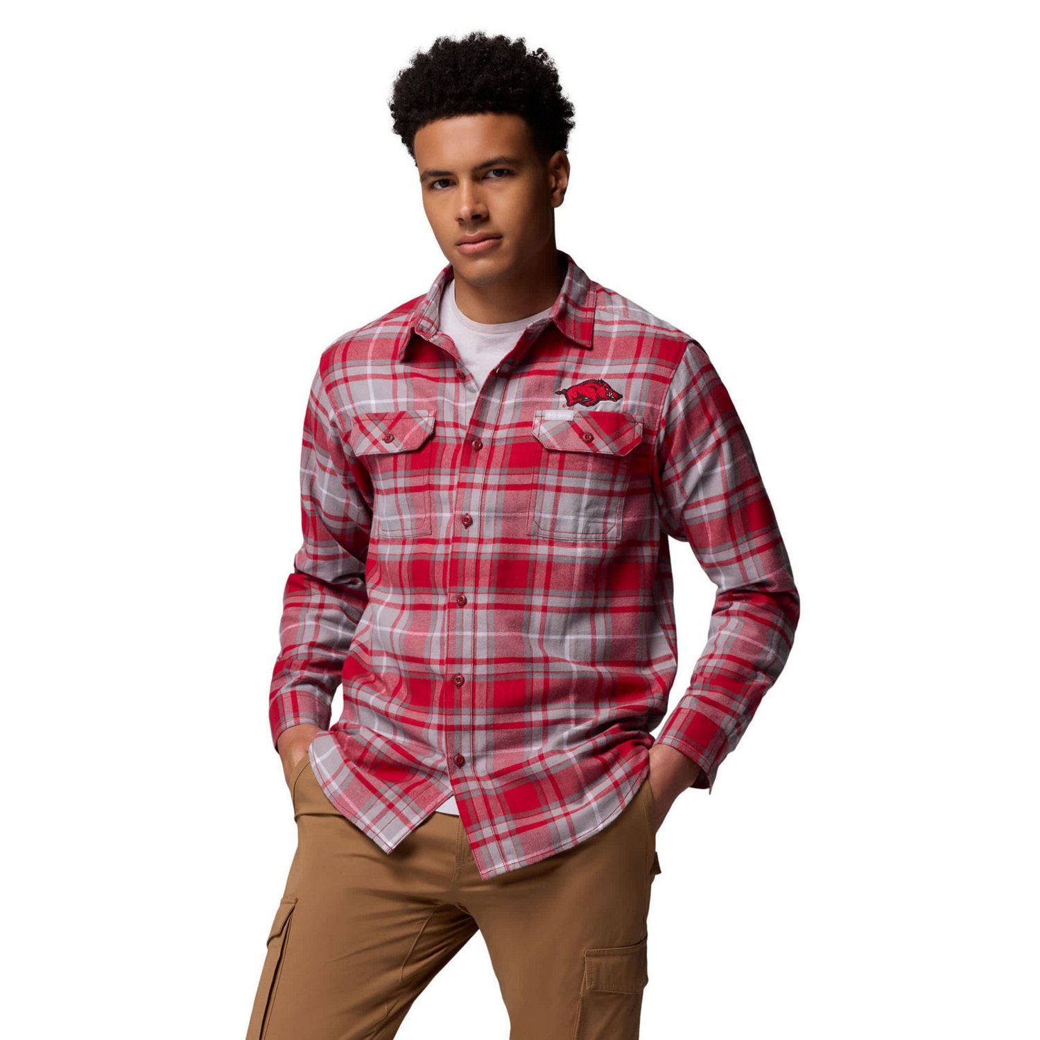 Columbia Arkansas Razorbacks Flare Gun Omni-Wick Flannel Long Sleeve Button-Up Shirt - view number 1