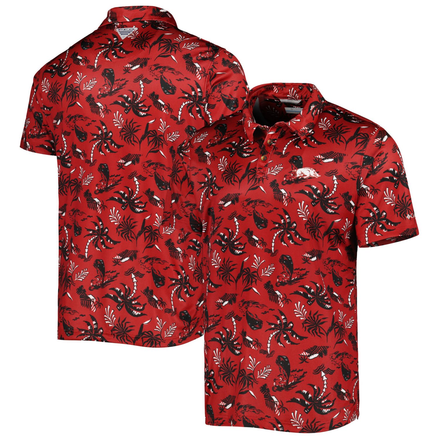 Columbia Arkansas Razorbacks Super Terminal Tackle Omni-Shade Polo