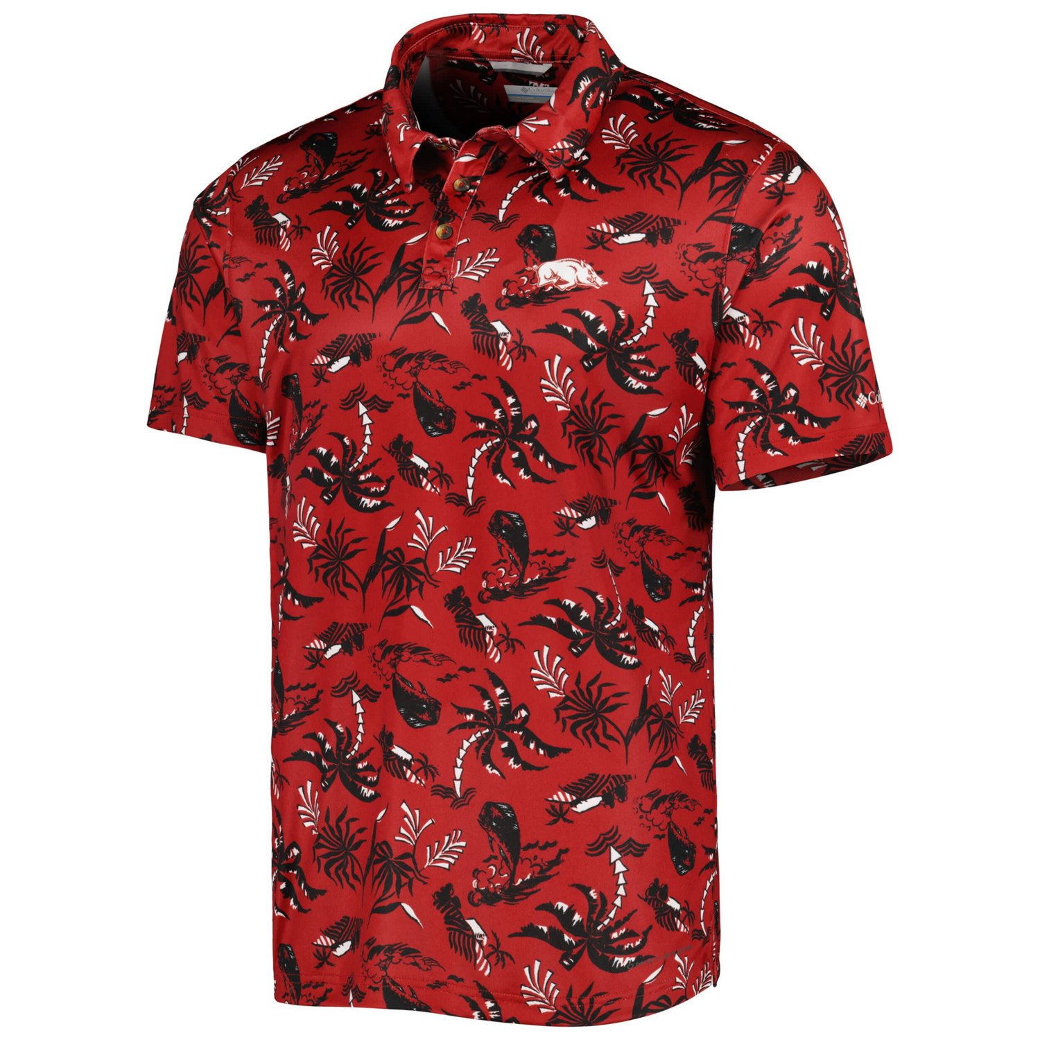 Columbia Arkansas Razorbacks Super Terminal Tackle Omni-Shade Polo - view number 2