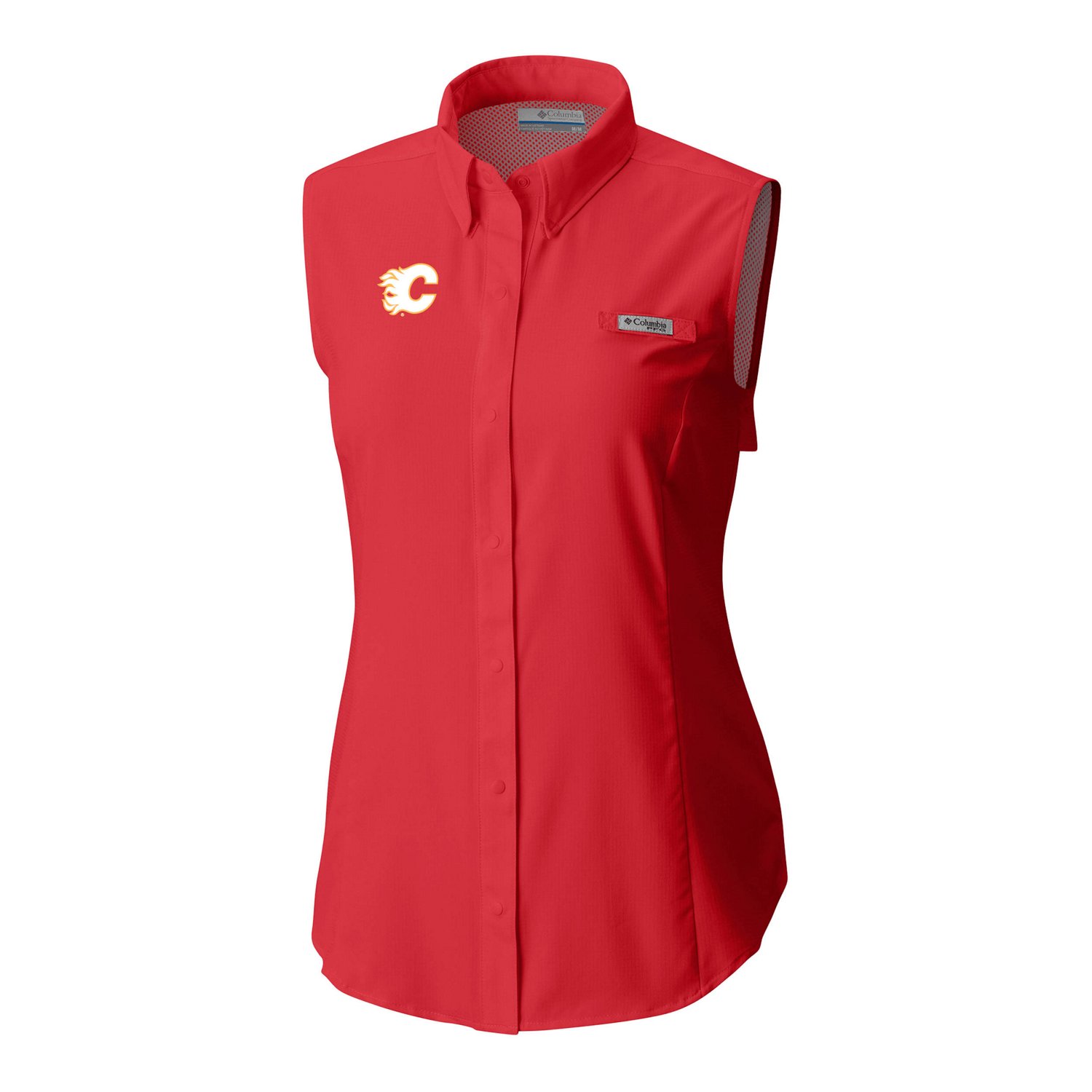 Columbia Calgary Flames Tamiami Omni-Shade Sleeveless Button-Up Shirt - view number 2