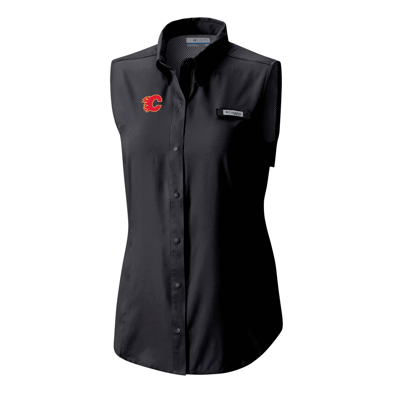 Columbia Calgary Flames Tamiami Omni-Shade Sleeveless Button-Up Shirt - view number 2