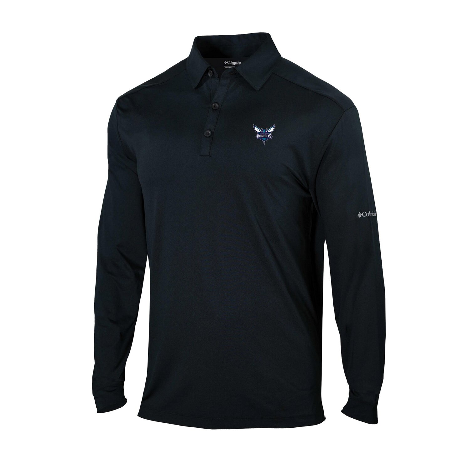 Columbia Charlotte Hornets Omni-Wick Pin High Long Sleeve Polo - view number 2