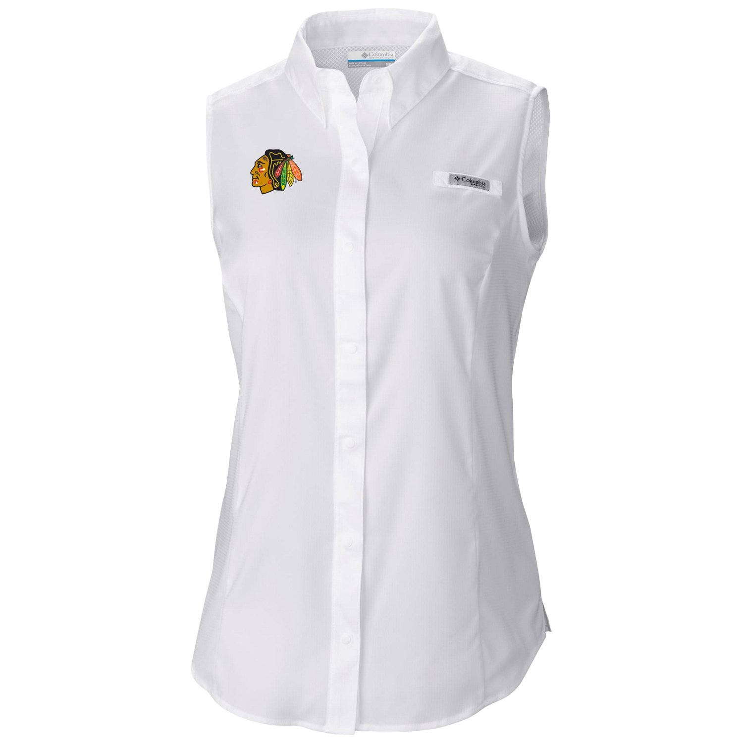 Columbia Chicago Blackhawks Tamiami Omni-Shade Sleeveless Button-Up Shirt                                                        - view number 2