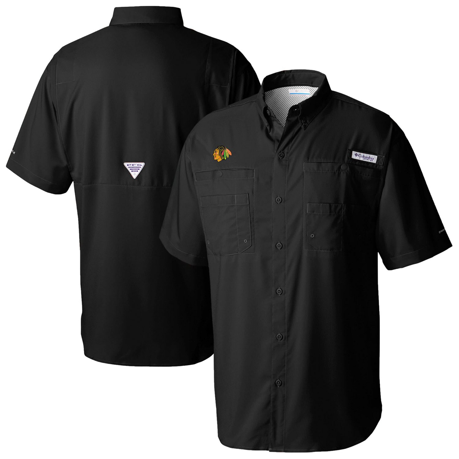 Columbia Chicago hawks Tamiami Short Sleeve Omni-Wick Button-Down Shirt