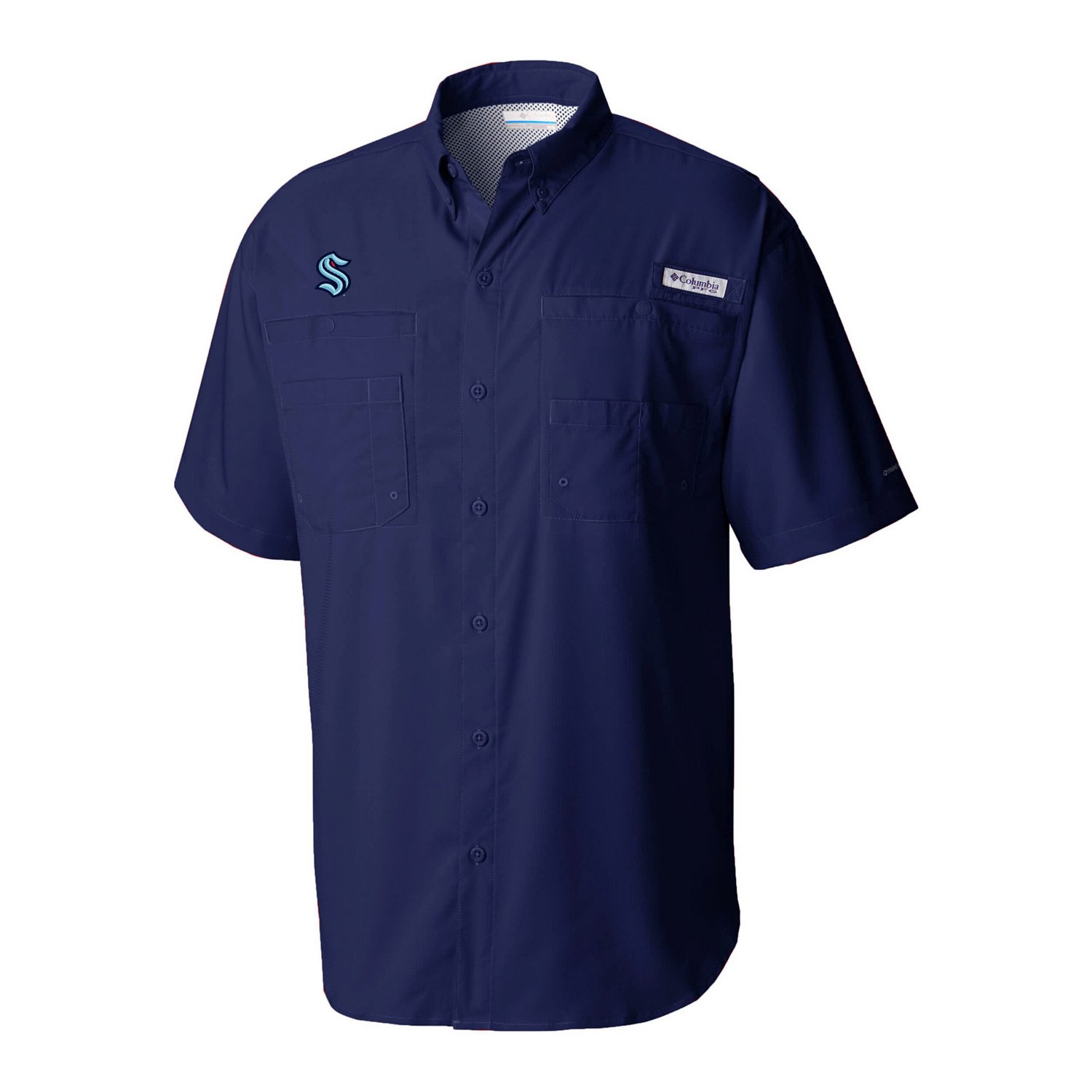 Columbia Deep Sea Seattle Kraken Tamiami Short Sleeve Omni-Wick Button-Down Shirt - view number 2
