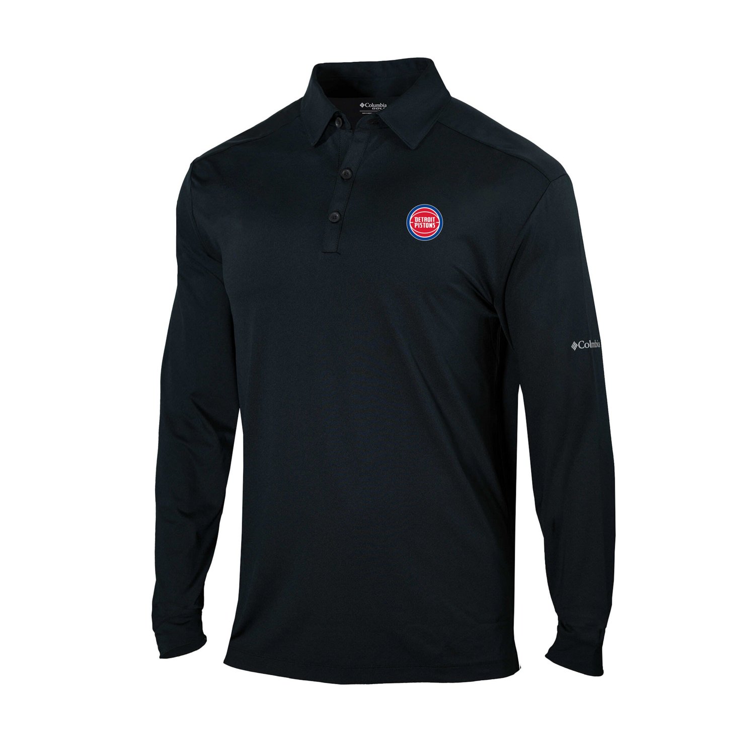Columbia Detroit Pistons Omni-Wick Pin High Long Sleeve Polo                                                                     - view number 2