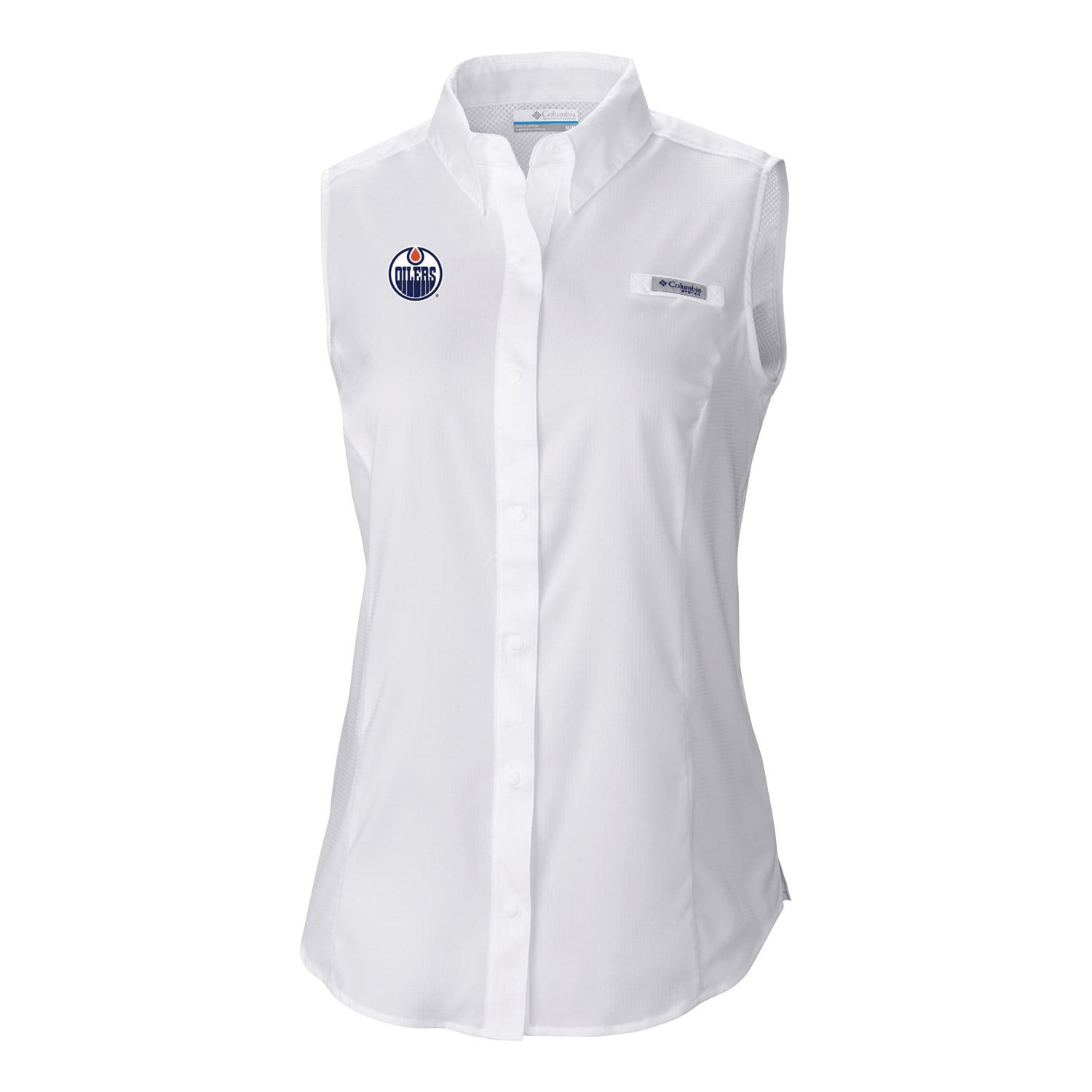 Columbia Edmonton Oilers Tamiami Omni-Shade Sleeveless Button-Up Shirt                                                           - view number 2