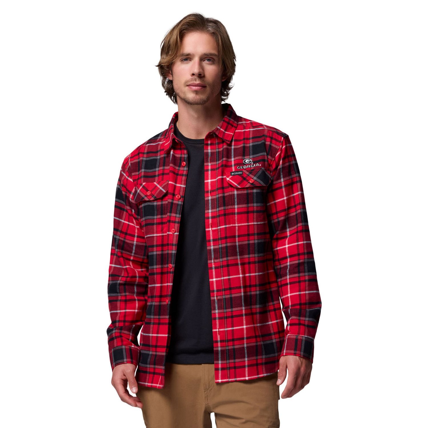 Columbia Georgia Bulldogs Flare Gun Omni-Wick Flannel Long Sleeve Button-Up Shirt - view number 4