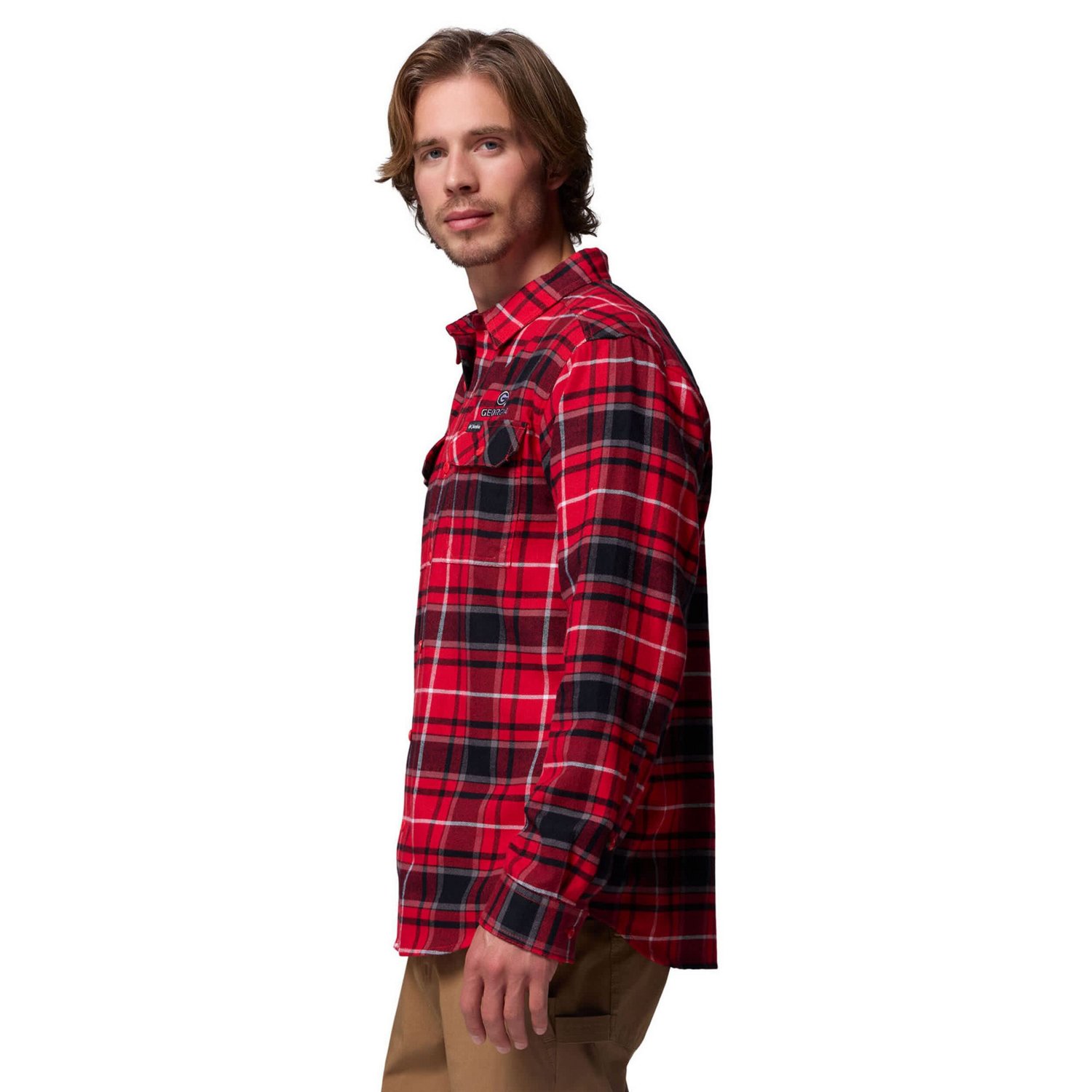 Columbia Georgia Bulldogs Flare Gun Omni-Wick Flannel Long Sleeve Button-Up Shirt - view number 3