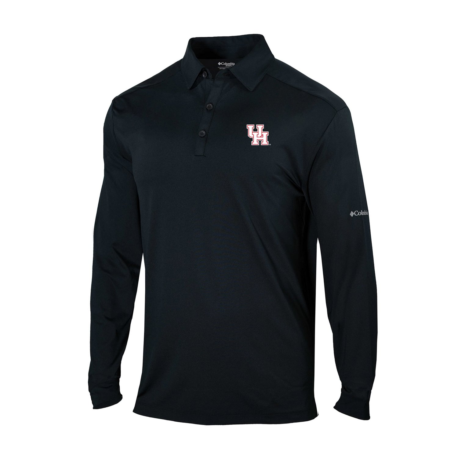 Columbia Houston Cougars Omni-Wick Pin High Long Sleeve Polo