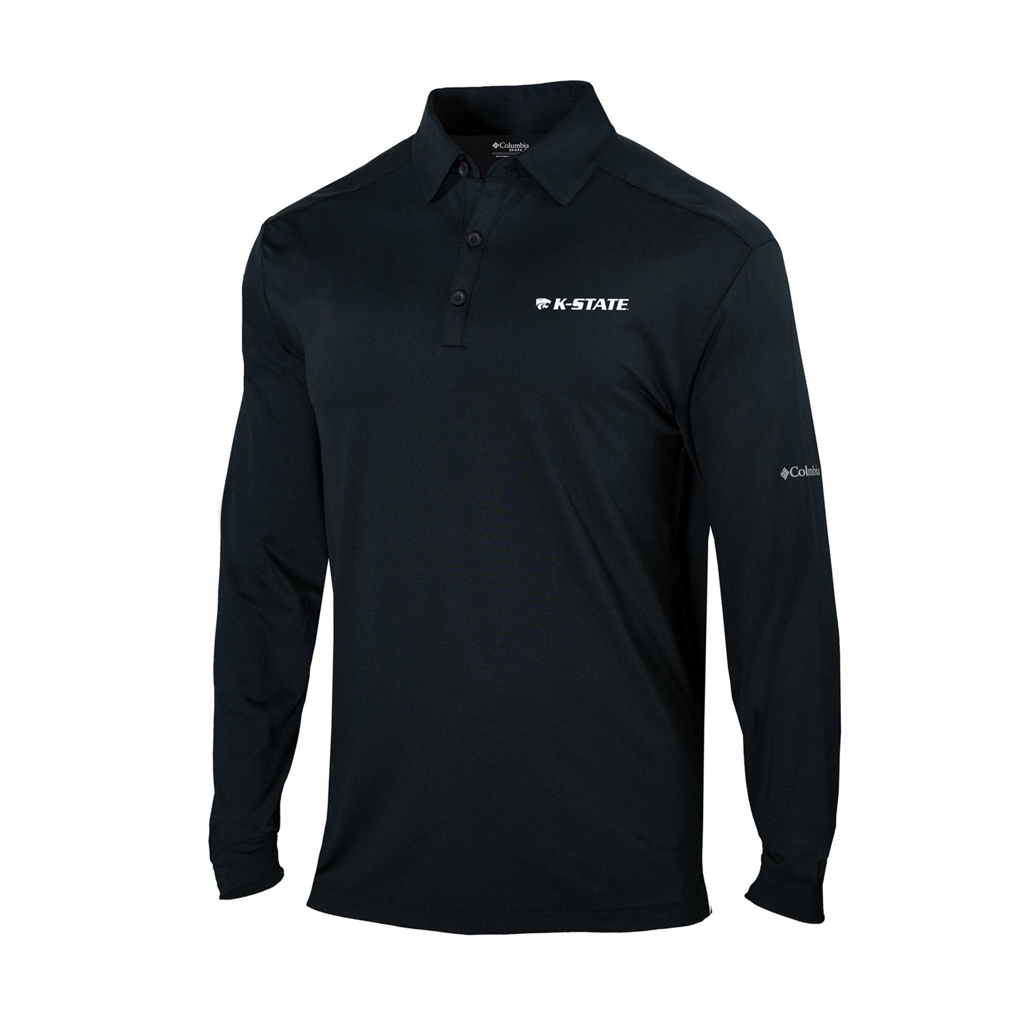 Columbia Kansas State Wildcats Omni-Wick Pin High Long Sleeve Polo