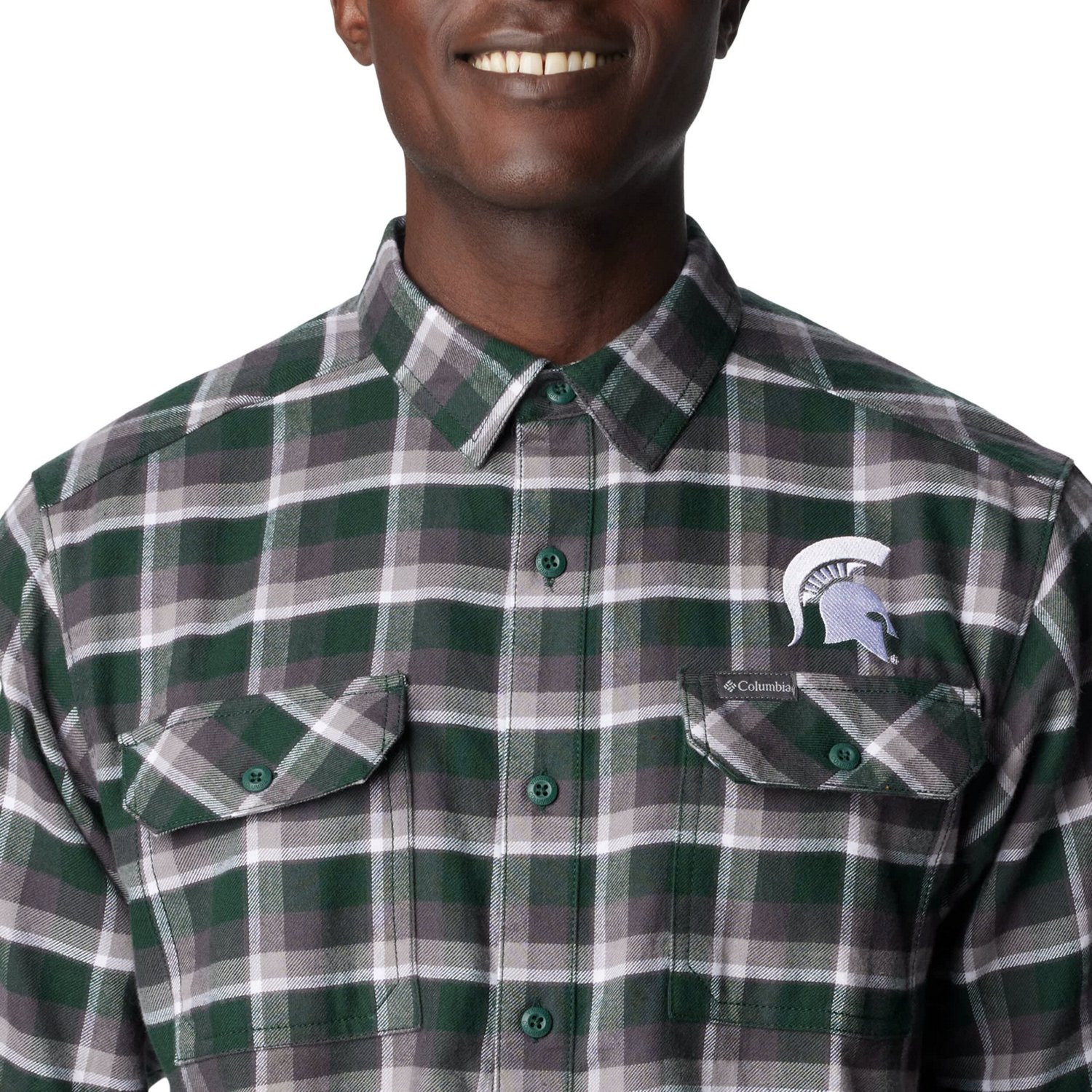Columbia Michigan State Spartans Flare Gun Flannel Long Sleeve Shirt - view number 3