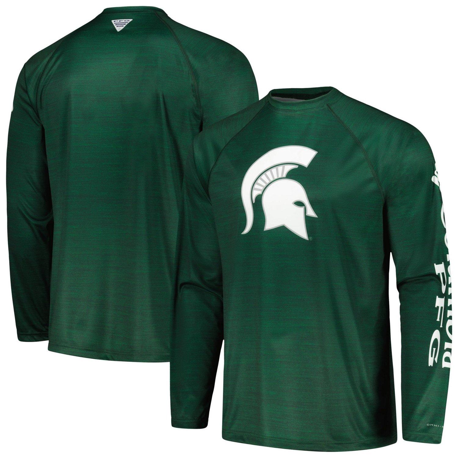 Columbia Michigan State Spartans PFG Terminal Tackle Omni-Shade Raglan Long Sleeve T-Shirt - view number 1