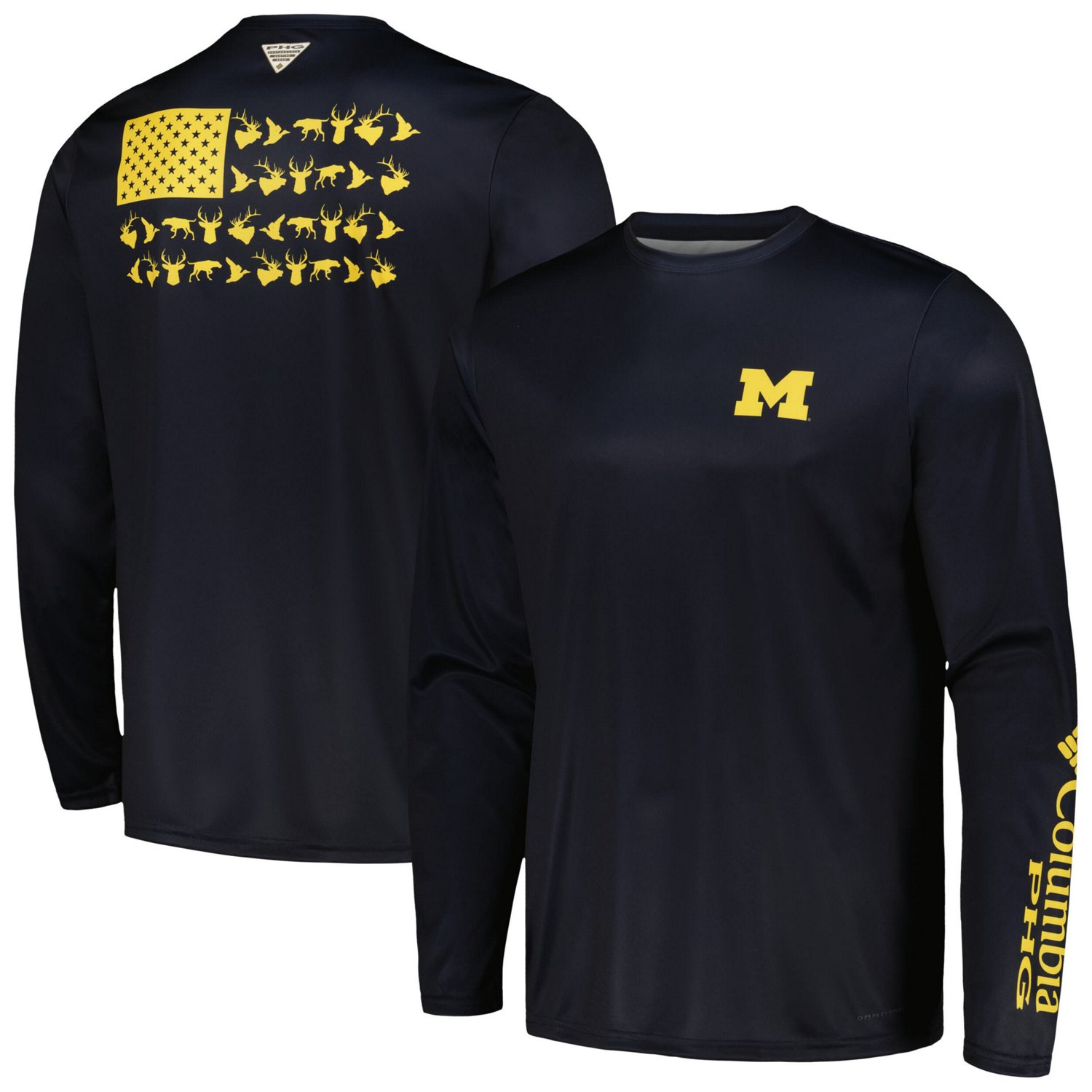 Columbia Michigan Wolverines Terminal Shot Omni-Shade Long Sleeve T-Shirt