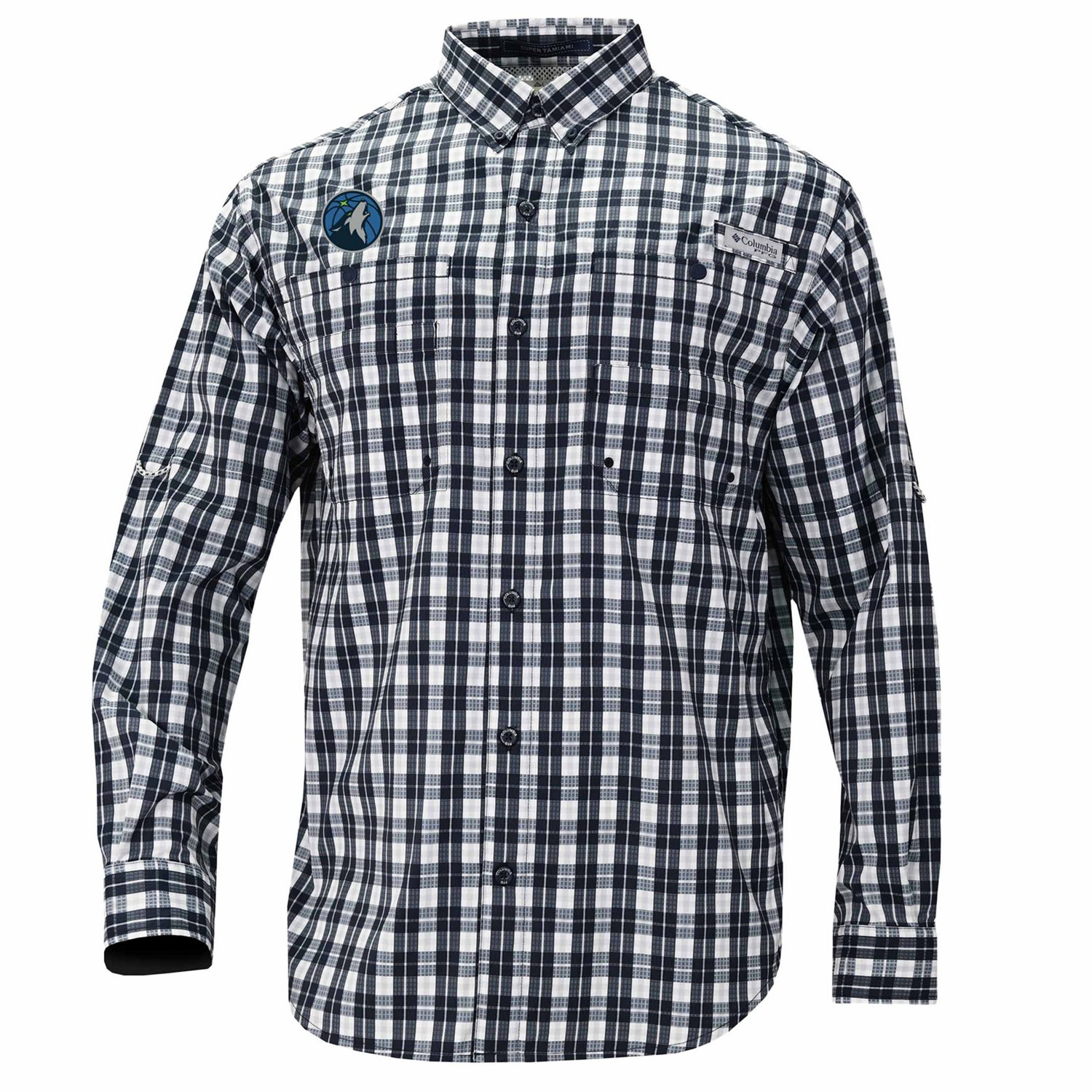 Columbia Minnesota Timberwolves Super Tamiami Omni-Shade Long Sleeve Button-Down Shirt - view number 2