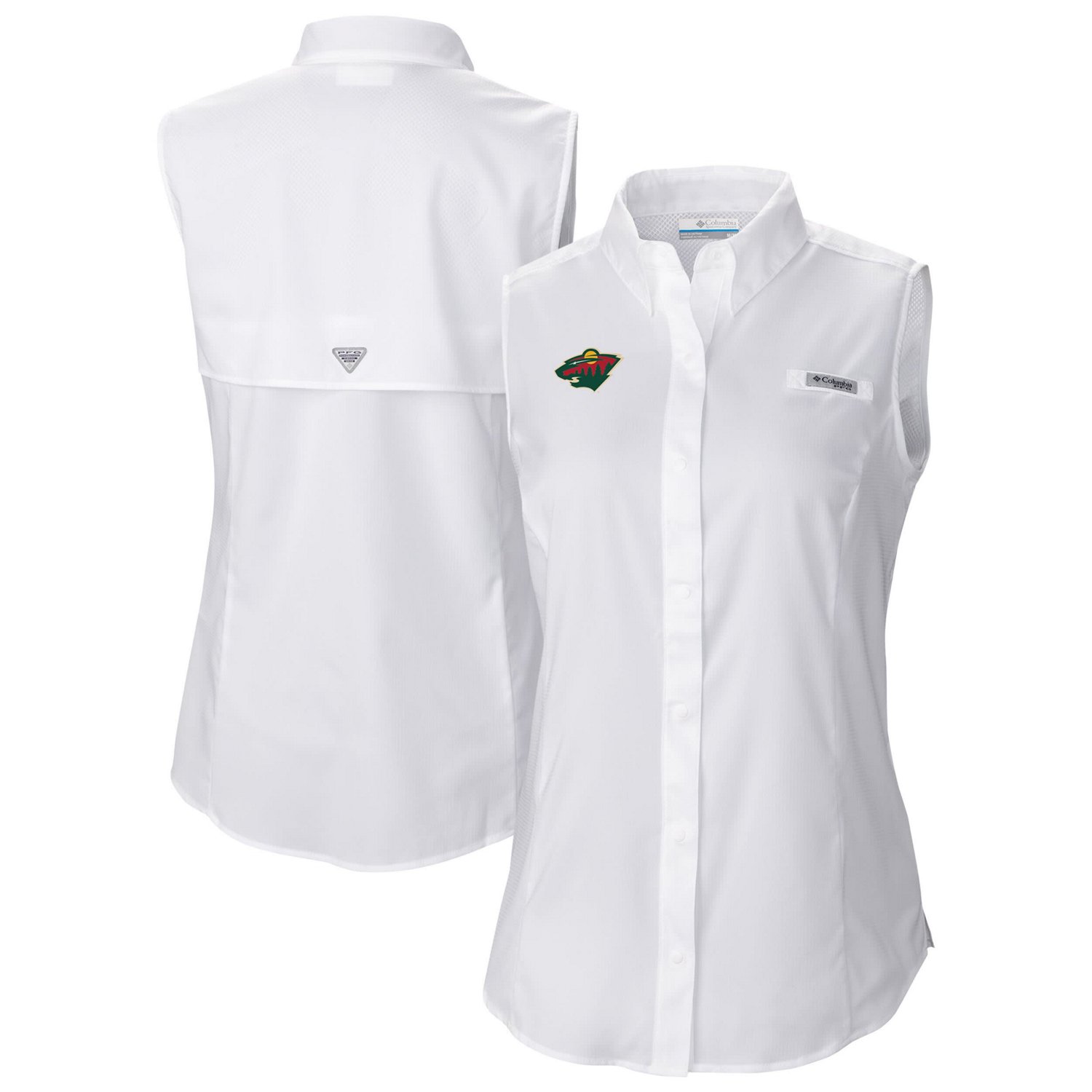 Columbia Minnesota Wild Tamiami Omni-Shade Sleeveless Button-Up Shirt
