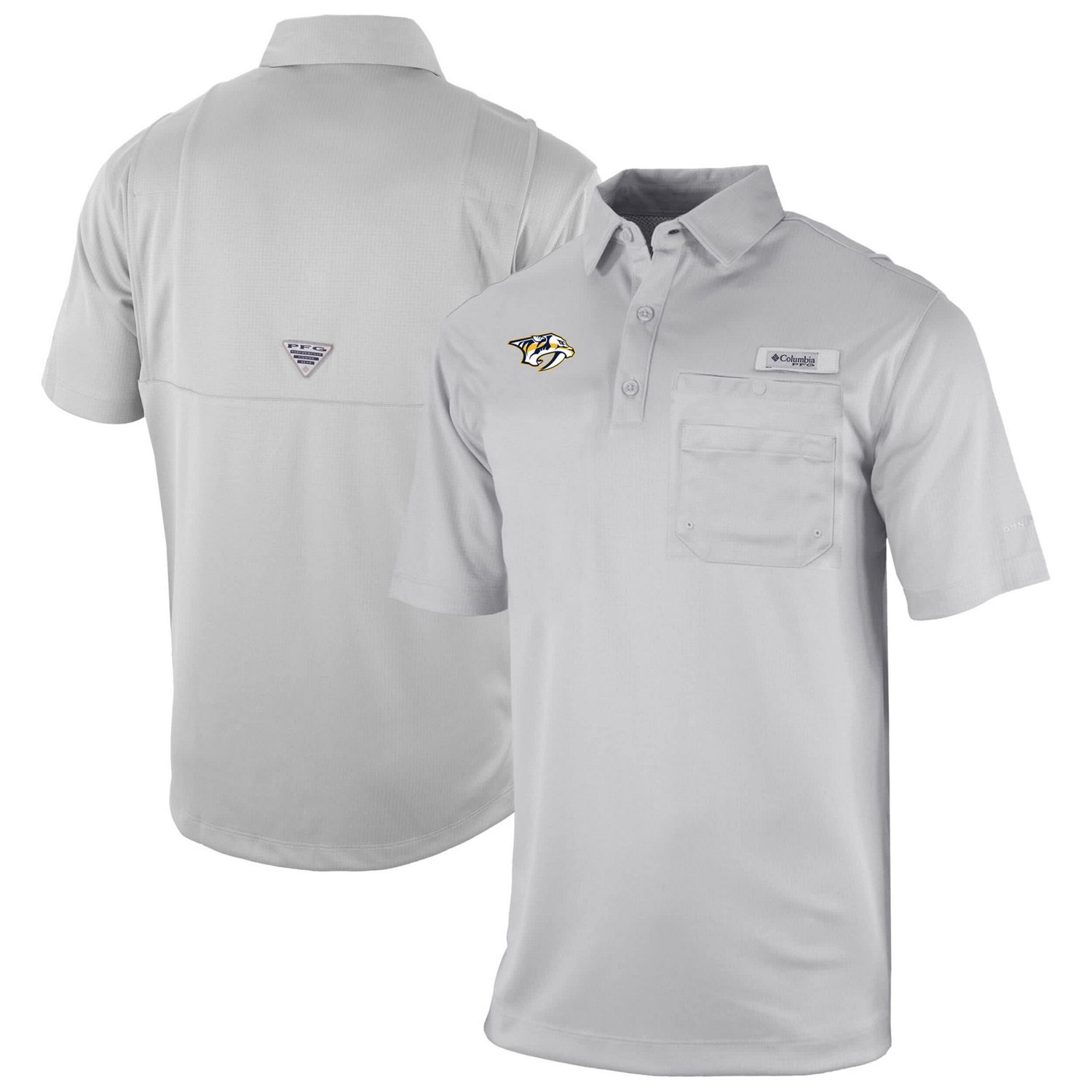 Columbia Nashville Predators Flycaster Omni-Wick Pocket Polo