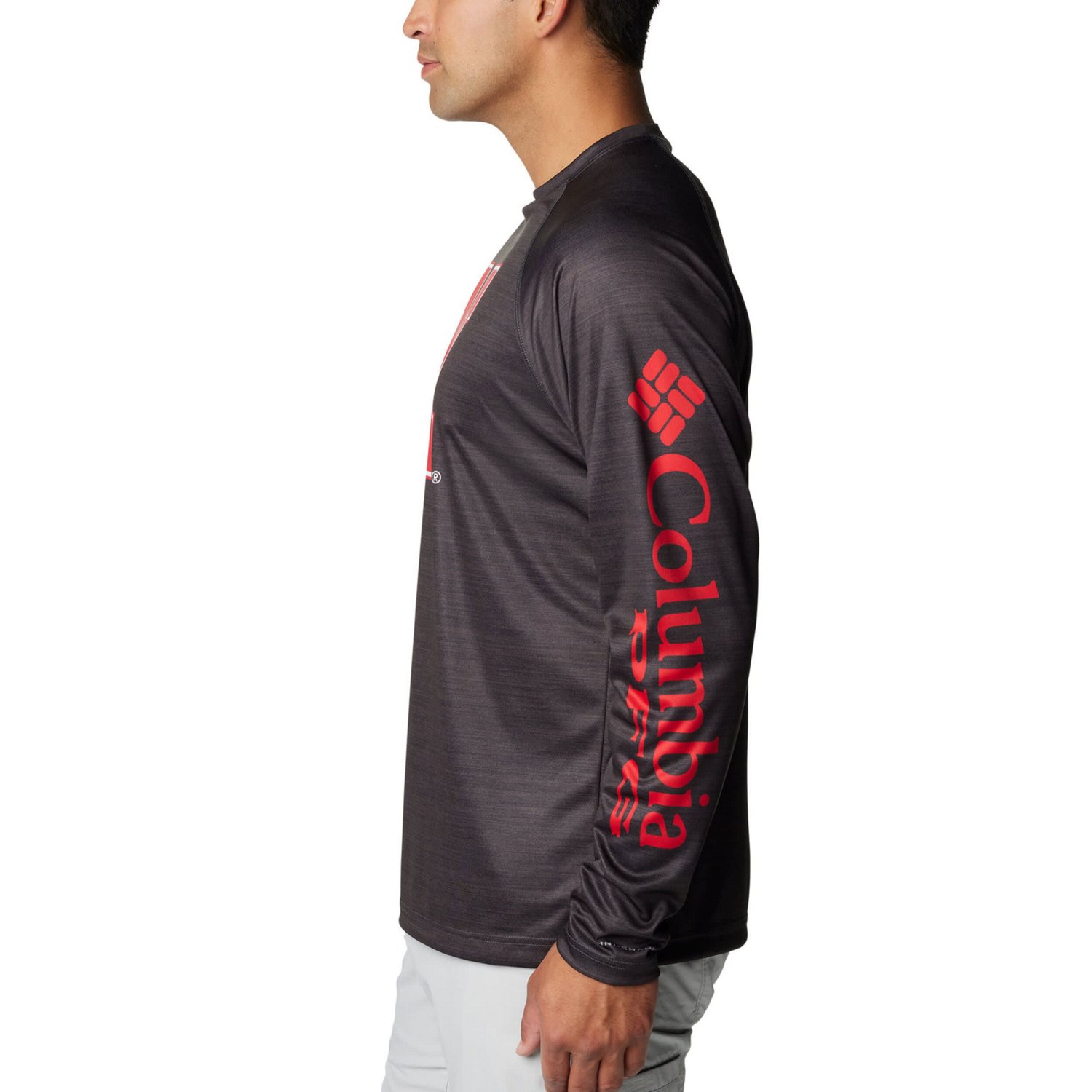 Columbia Nebraska Huskers PFG Terminal Tackle Omni-Shade Raglan Long Sleeve T-Shirt - view number 3