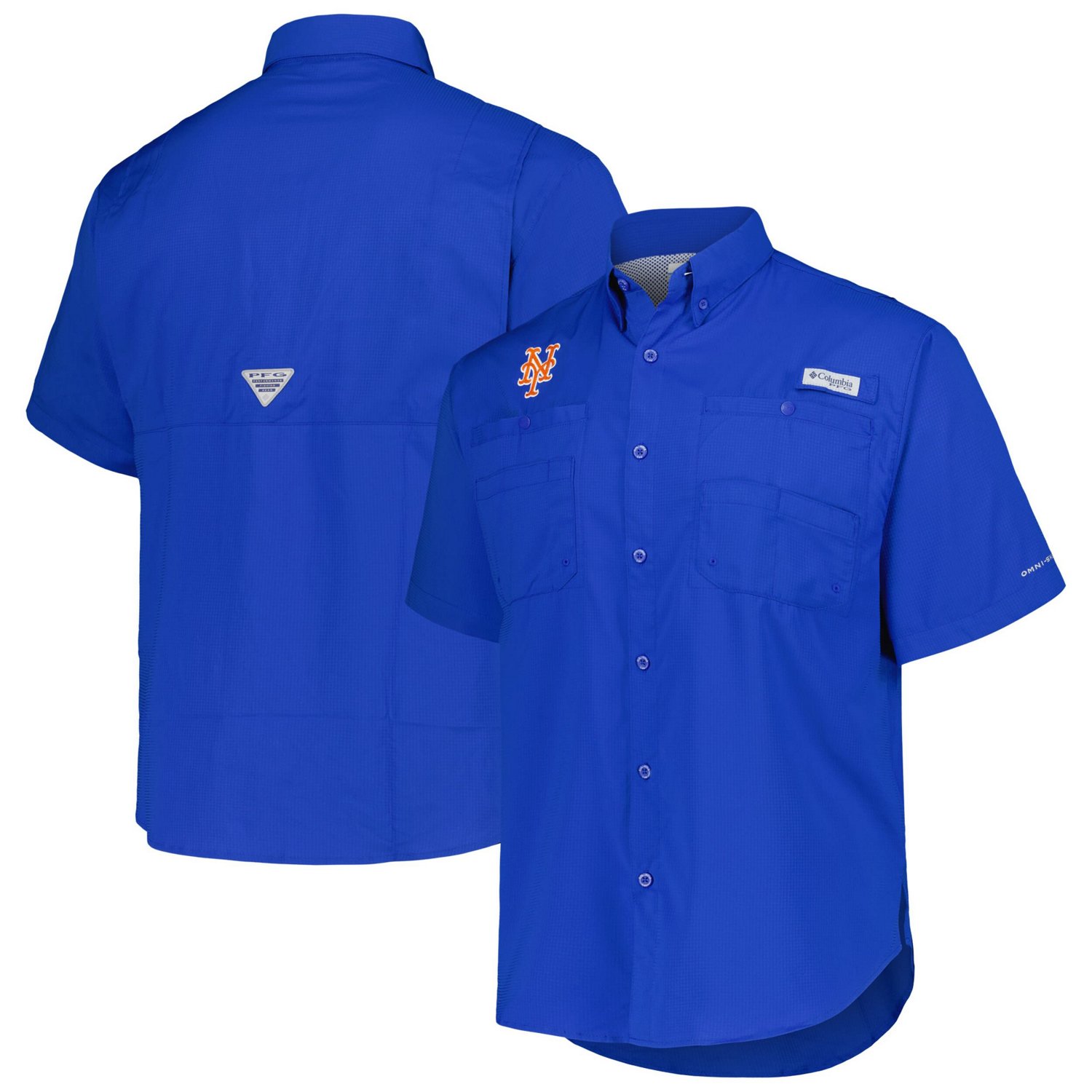 Columbia New York Mets Tamiami Omni-Shade Button-Down Shirt