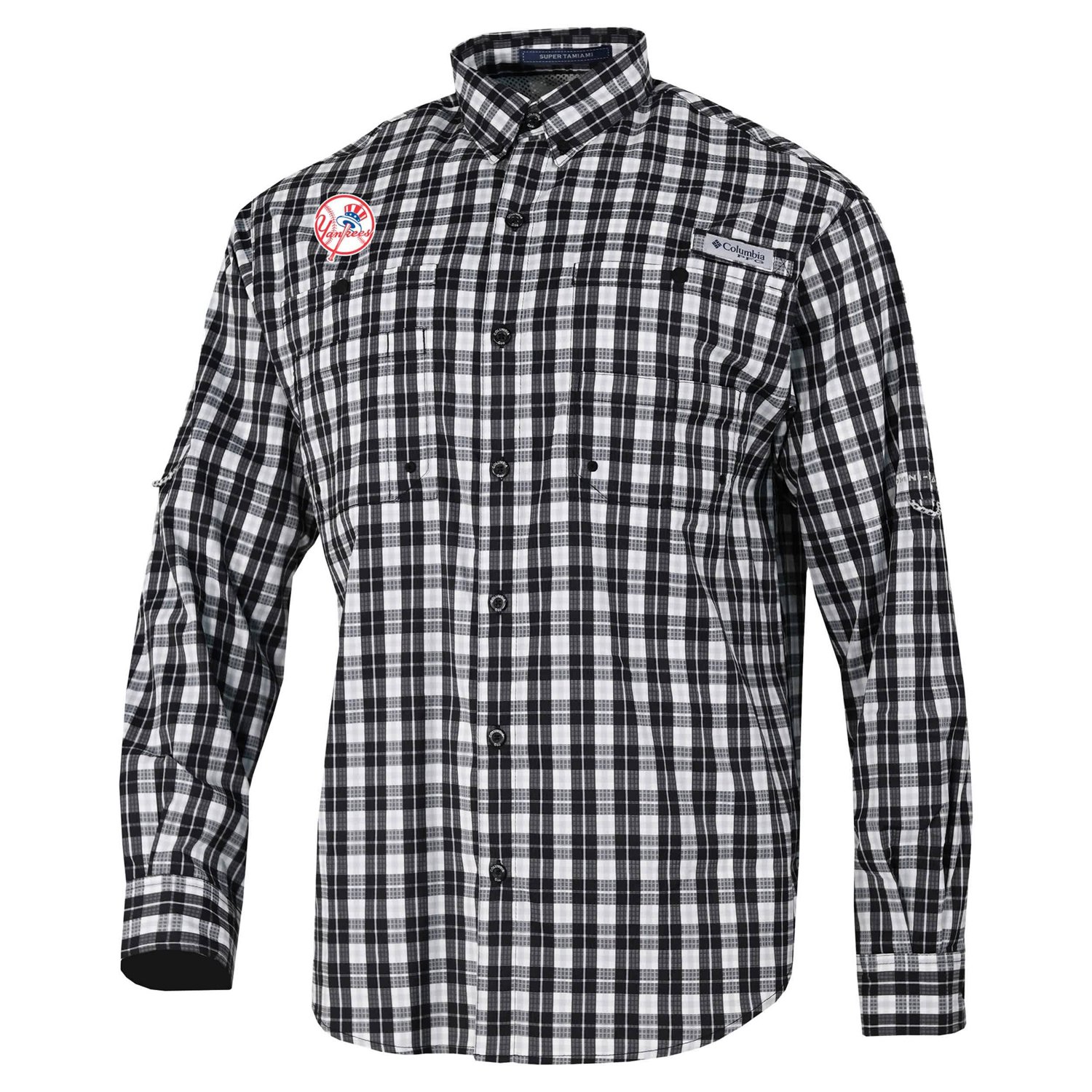 Columbia New York Yankees Super Slack Tide Omni-Wick Button-Up Shirt