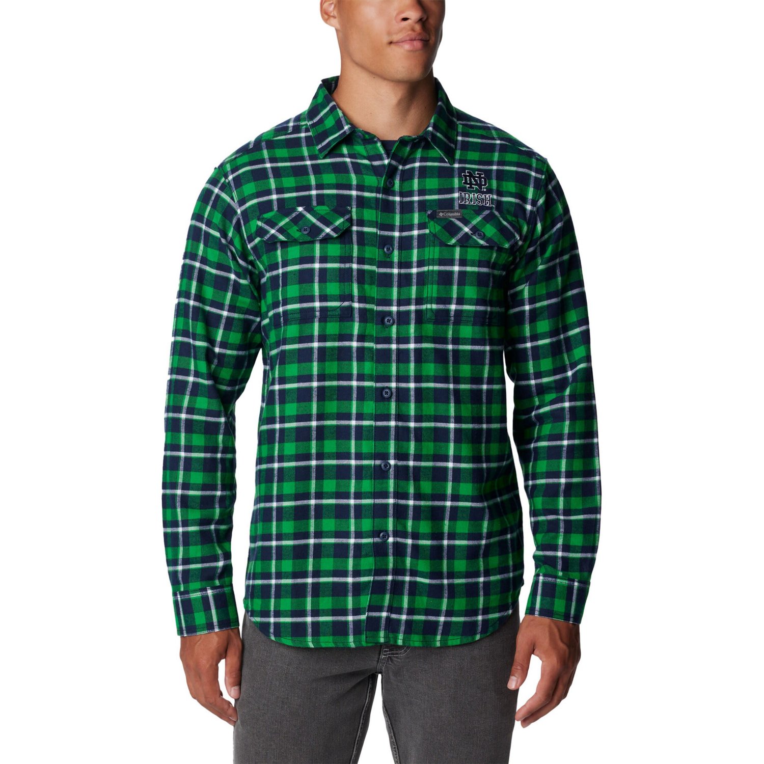 Columbia Notre Dame Fighting Irish Flare Gun Flannel Long Sleeve Shirt - view number 1