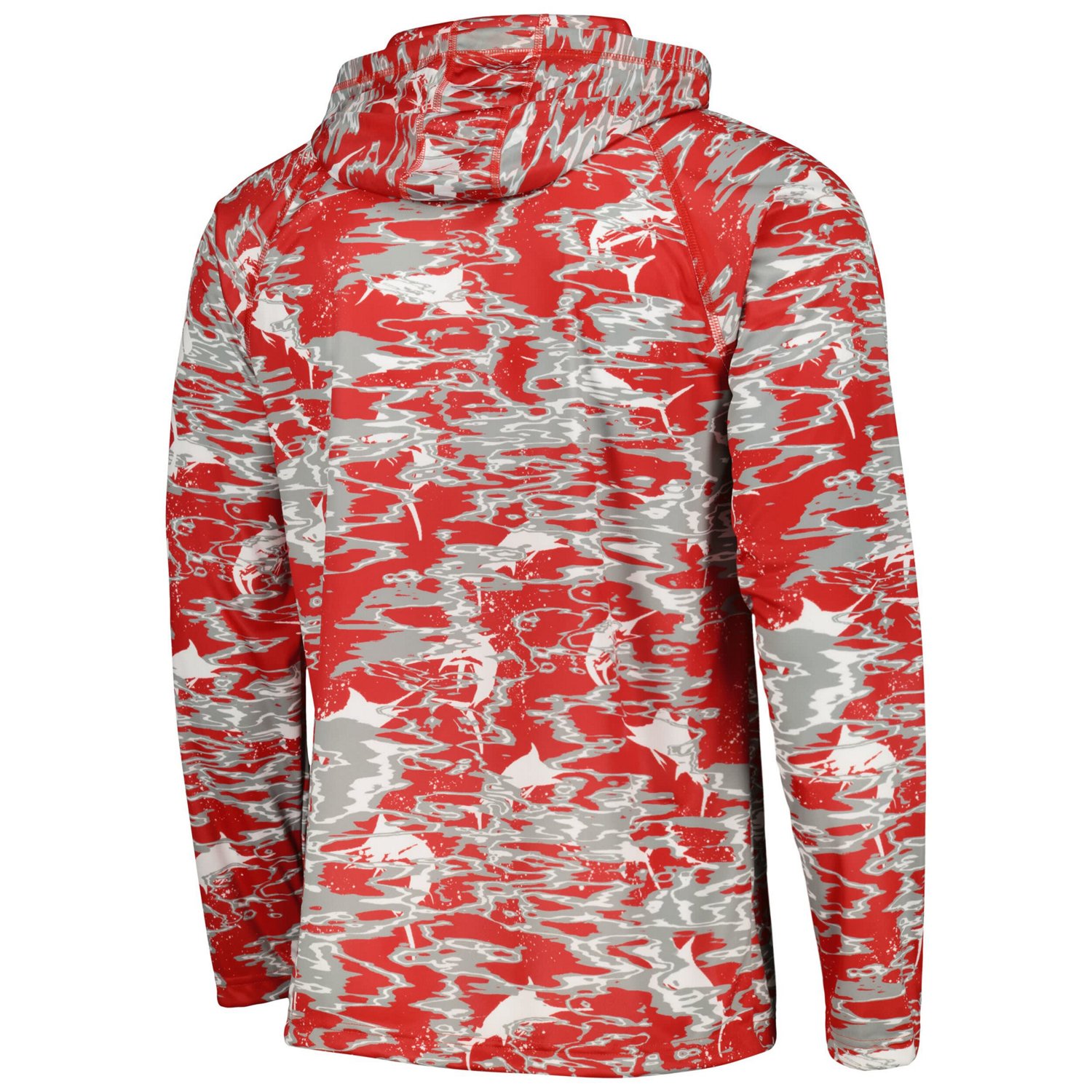 Columbia Ohio State Buckeyes PFG Terminal Tackle Omni-Shade Rippled Long Sleeve Hooded T-Shirt - view number 3