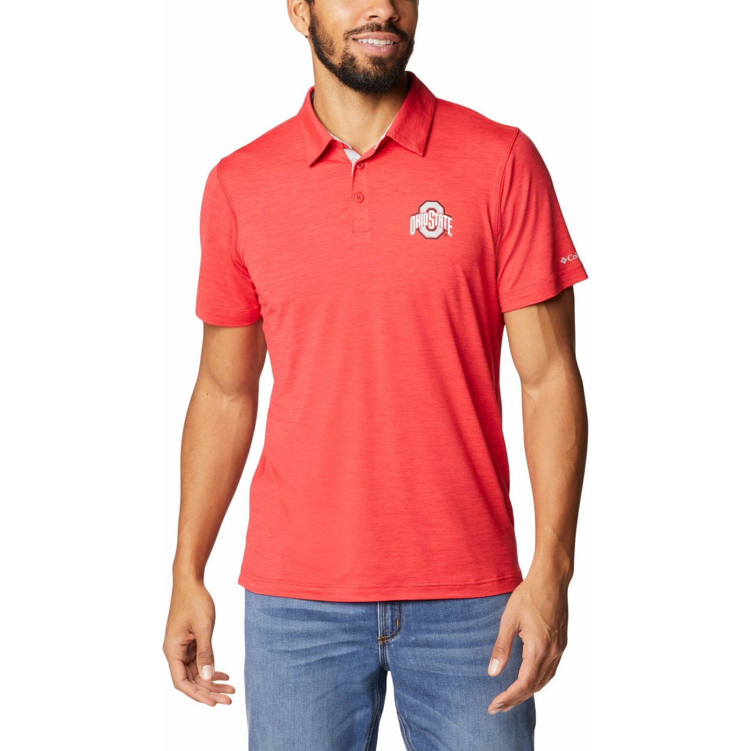 Columbia Ohio State Buckeyes Tech Trail Omni-Shade Polo                                                                          - view number 4