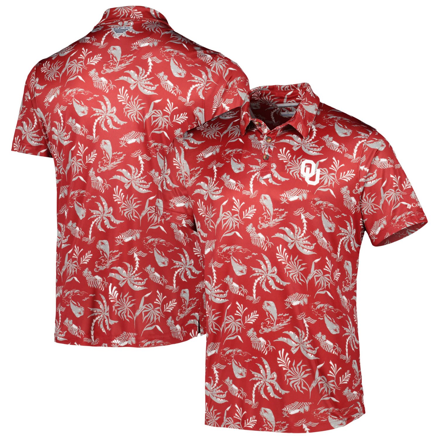 Columbia Oklahoma Sooners Super Terminal Tackle Omni-Shade Polo                                                                  - view number 1