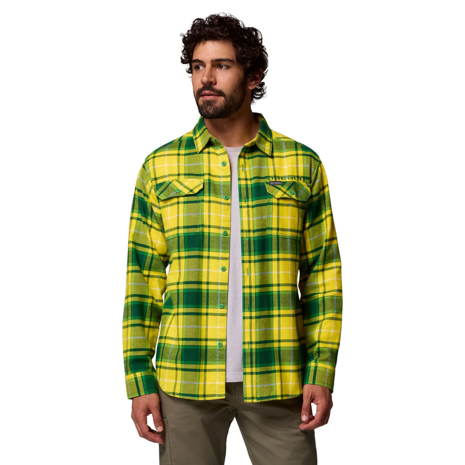 Columbia Oregon Ducks Flare Gun Omni-Wick Flannel Long Sleeve Button-Up Shirt - view number 4