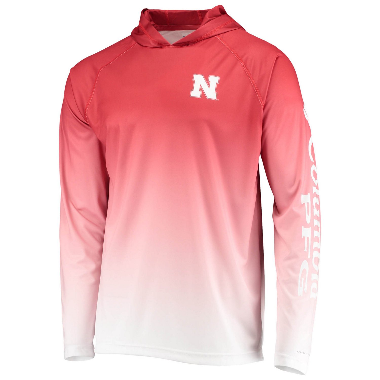Columbia PFG Nebraska Huskers Terminal Tackle Omni-Shade UPF 50 Long Sleeve Hooded Top - view number 2