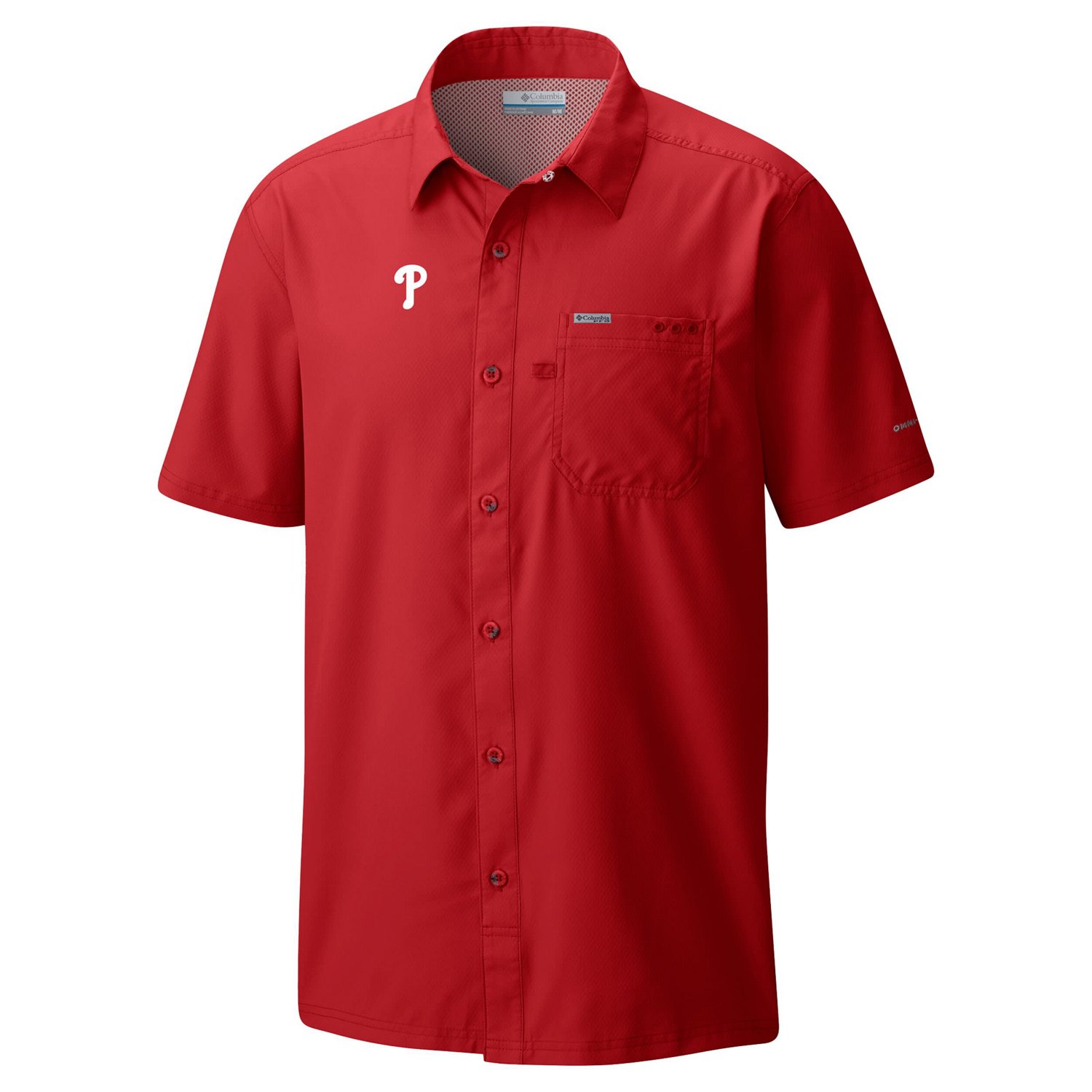 Columbia Philadelphia Phillies Slack Tide Omni-Wick Button-Up Camp Shirt