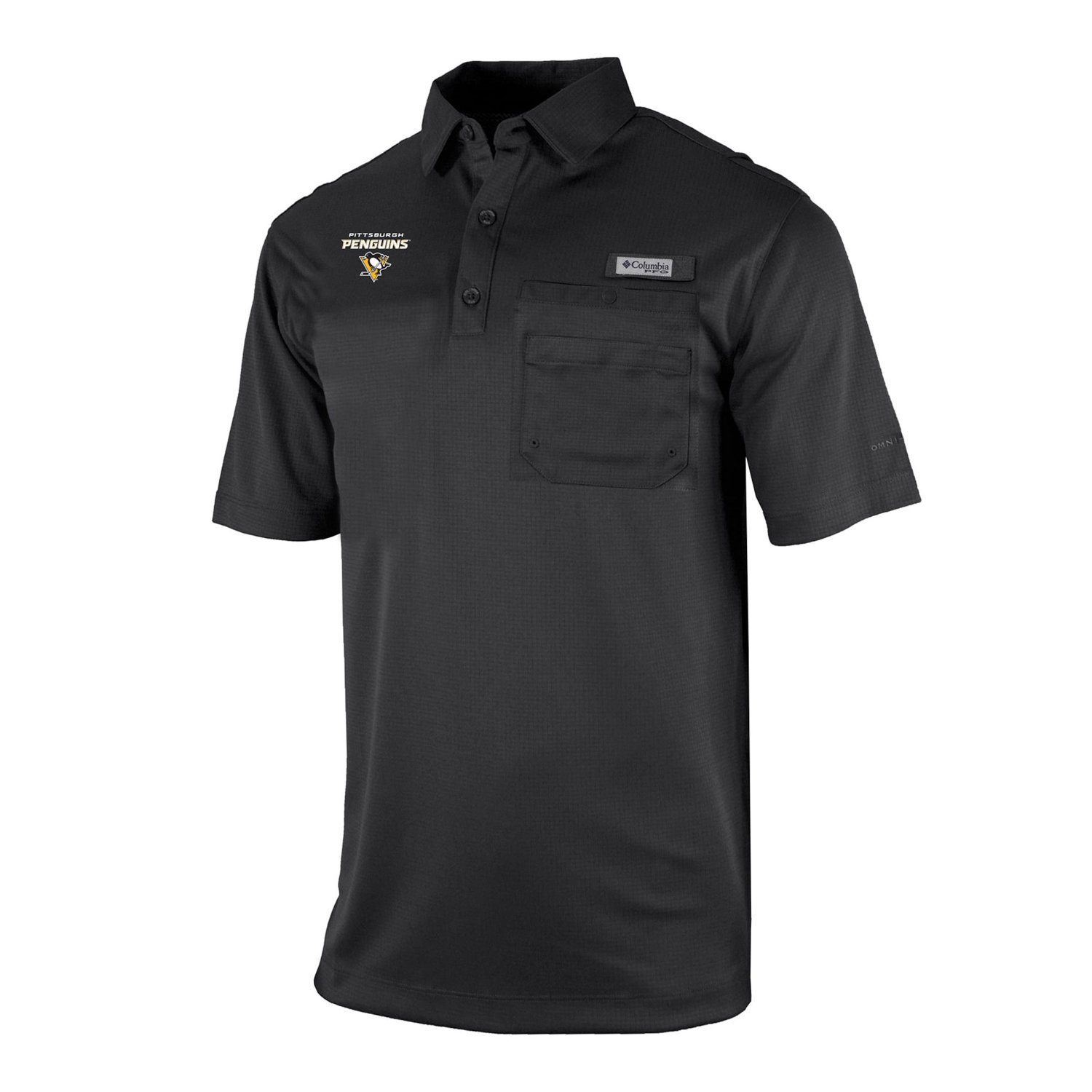 Columbia Pittsburgh Penguins Flycaster Omni-Wick Pocket Polo - view number 2