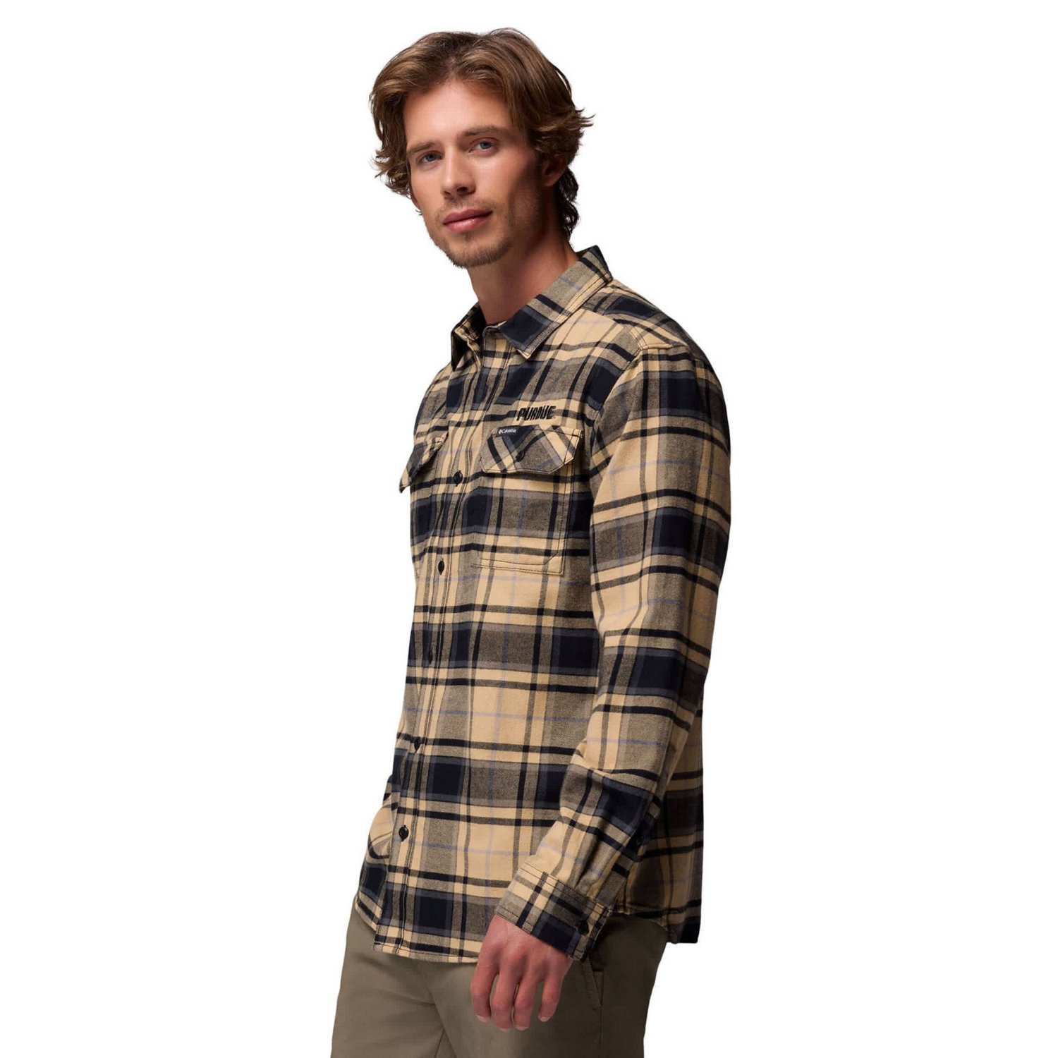 Columbia Purdue Boilermakers Flare Gun Omni-Wick Flannel Long Sleeve Button-Up Shirt - view number 3
