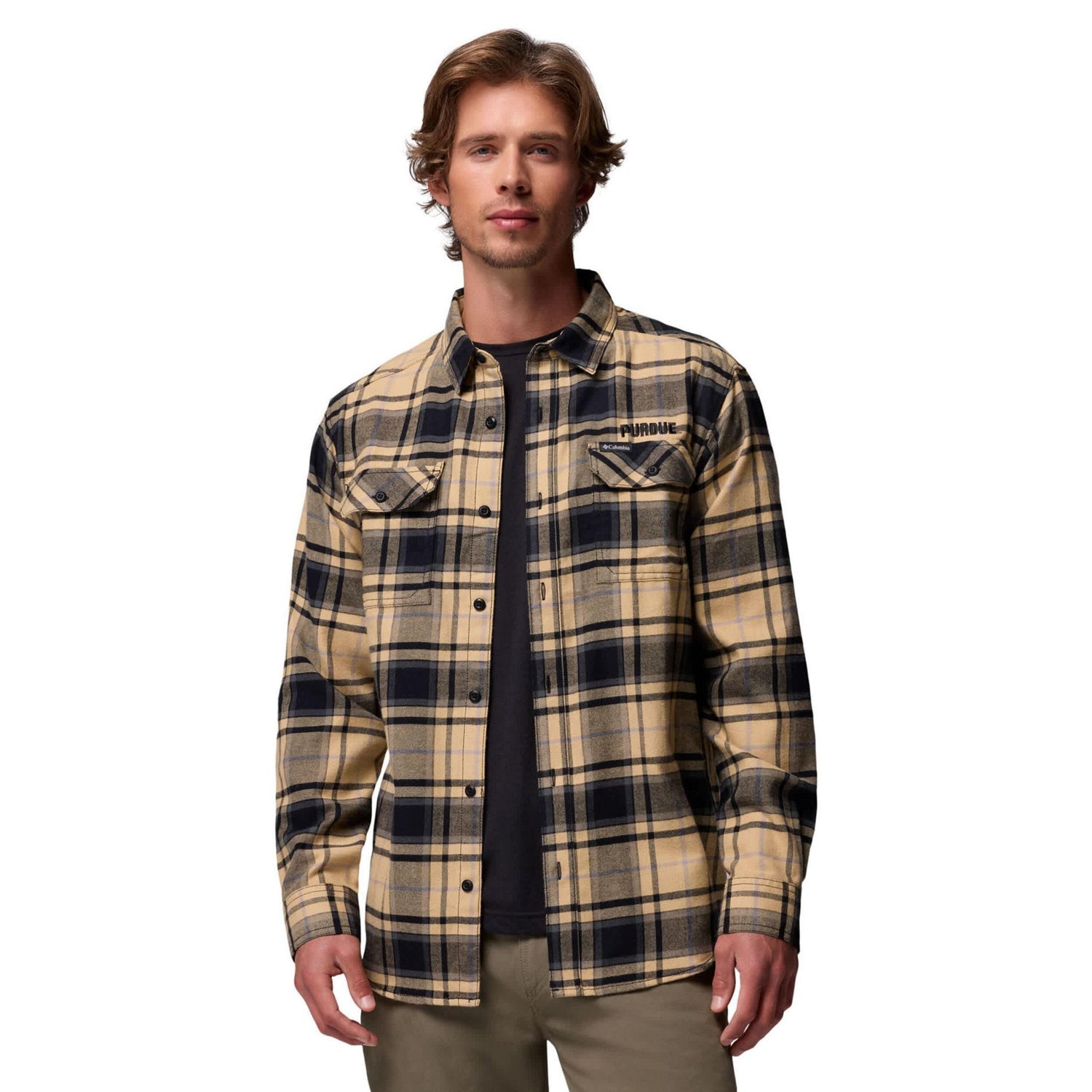 Columbia Purdue Boilermakers Flare Gun Omni-Wick Flannel Long Sleeve Button-Up Shirt - view number 4
