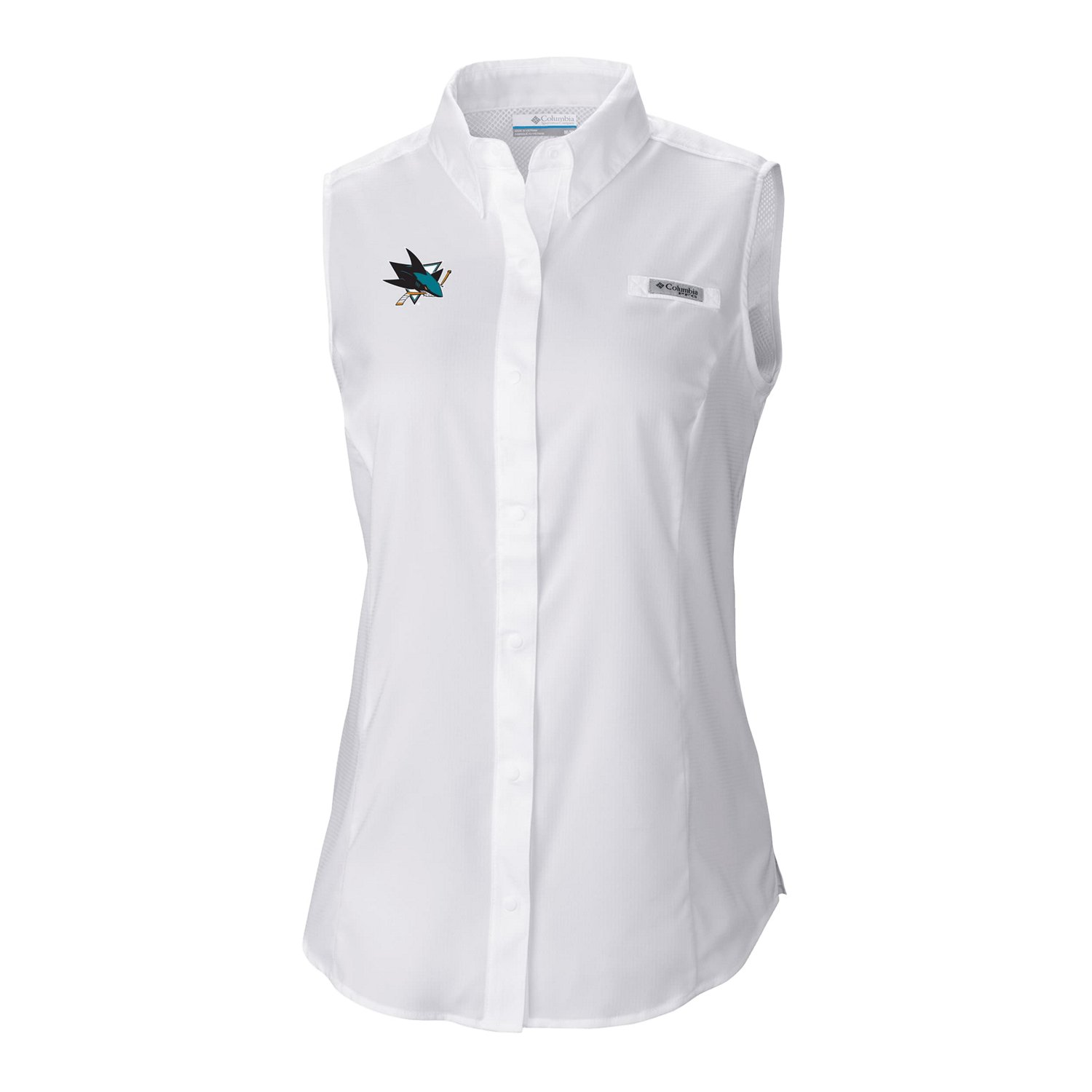 Columbia San Jose Sharks Tamiami Omni-Shade Sleeveless Button-Up Shirt                                                           - view number 2