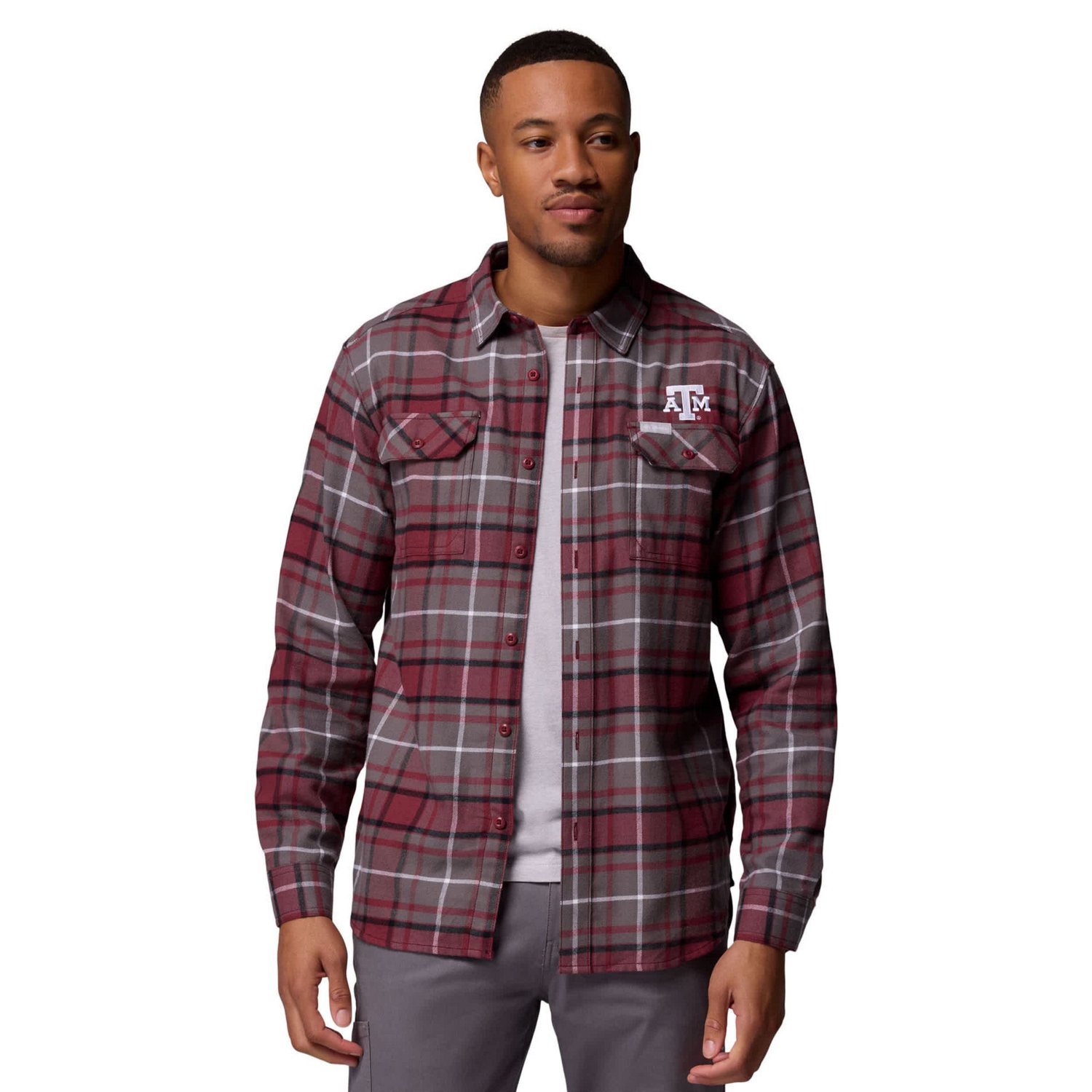 Columbia Texas AM Aggies Flare Gun Omni-Wick Flannel Long Sleeve Button-Up Shirt - view number 4