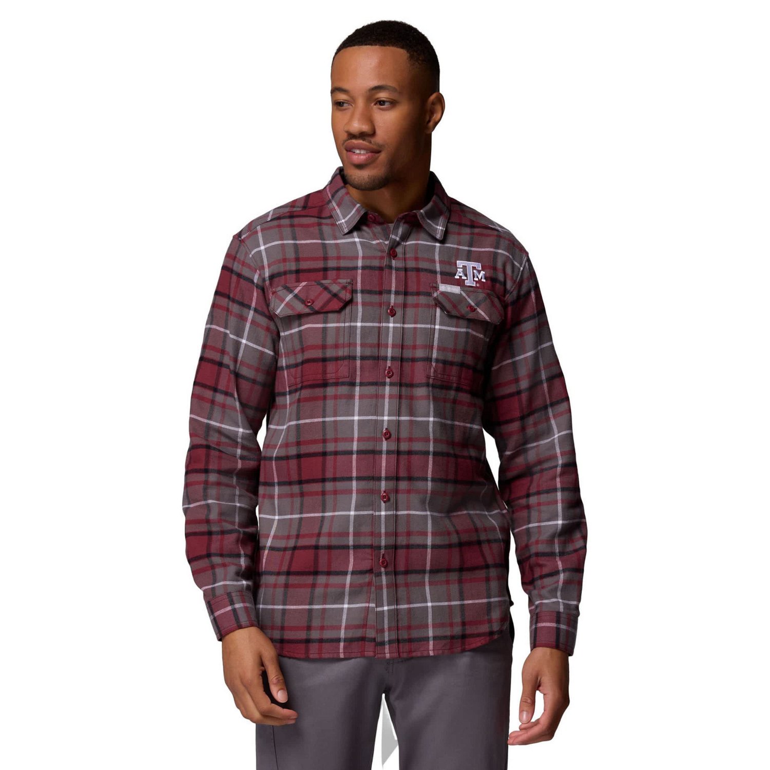 Columbia Texas AM Aggies Flare Gun Omni-Wick Flannel Long Sleeve Button-Up Shirt