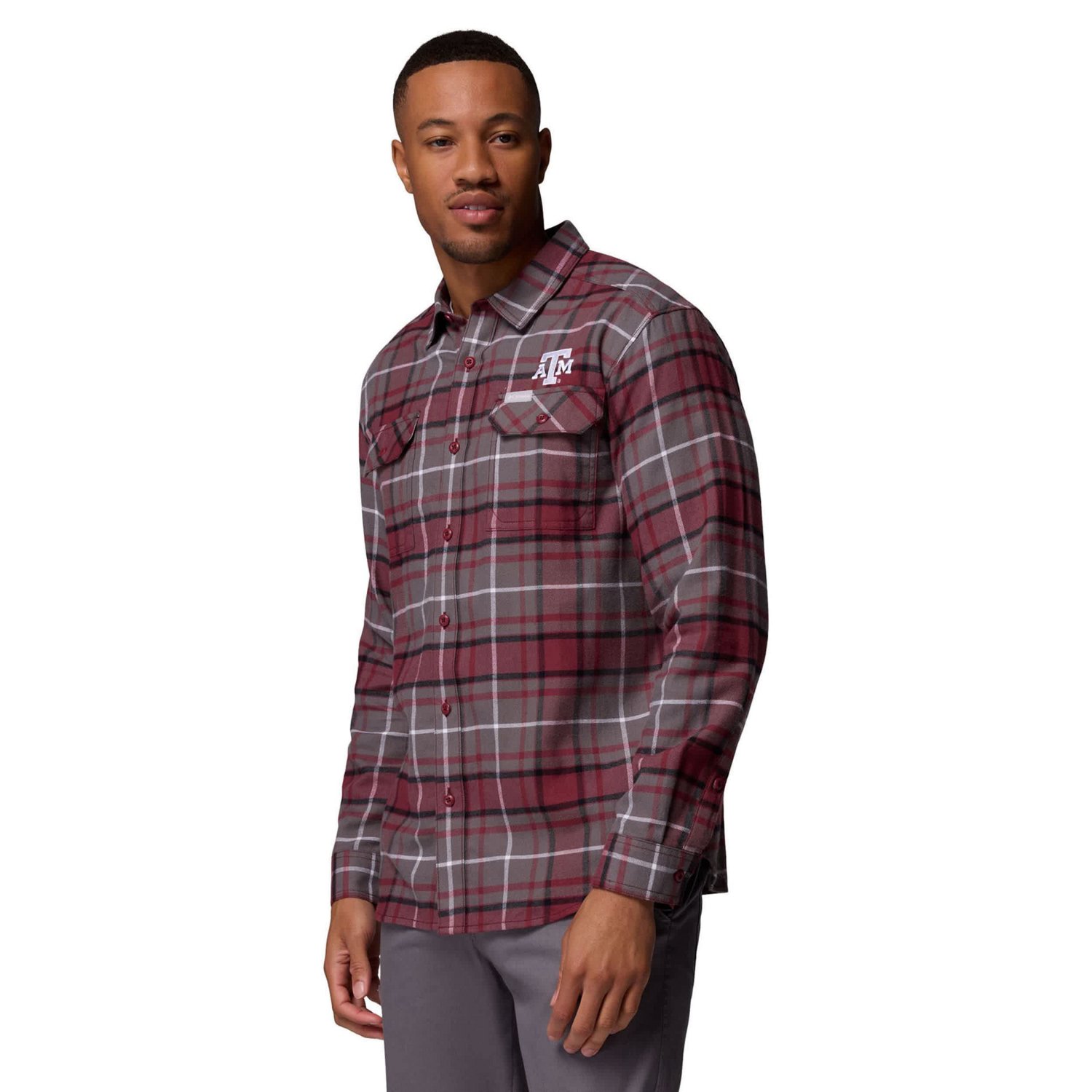 Columbia Texas AM Aggies Flare Gun Omni-Wick Flannel Long Sleeve Button-Up Shirt - view number 3